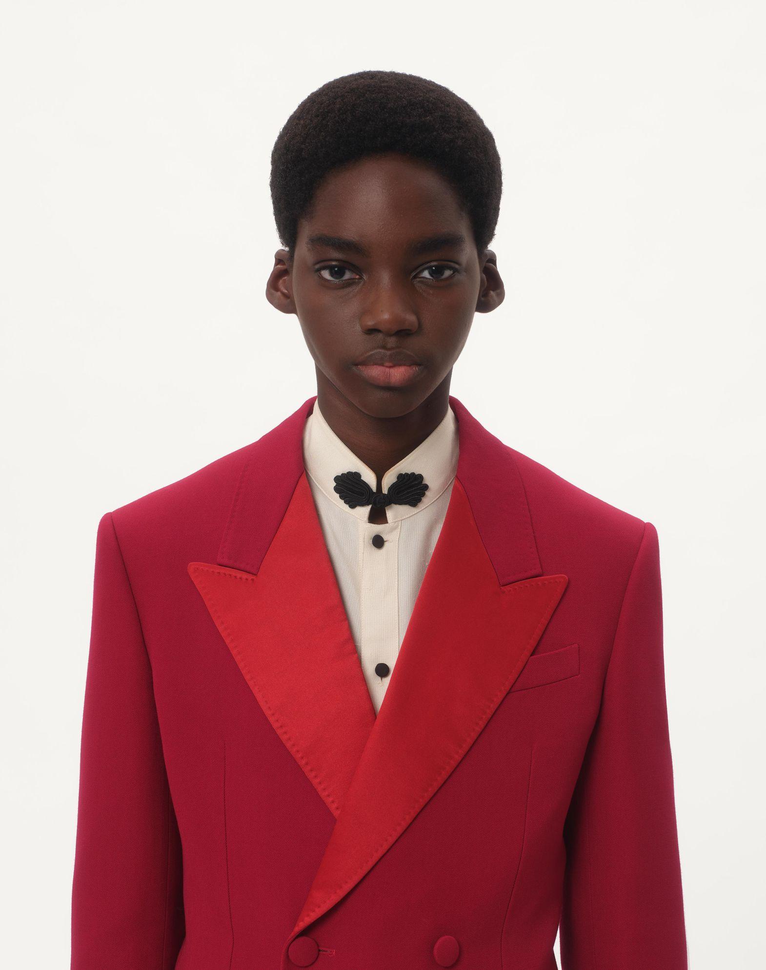 Double-Breasted Grain De Poudre Wool Jacket Product Image