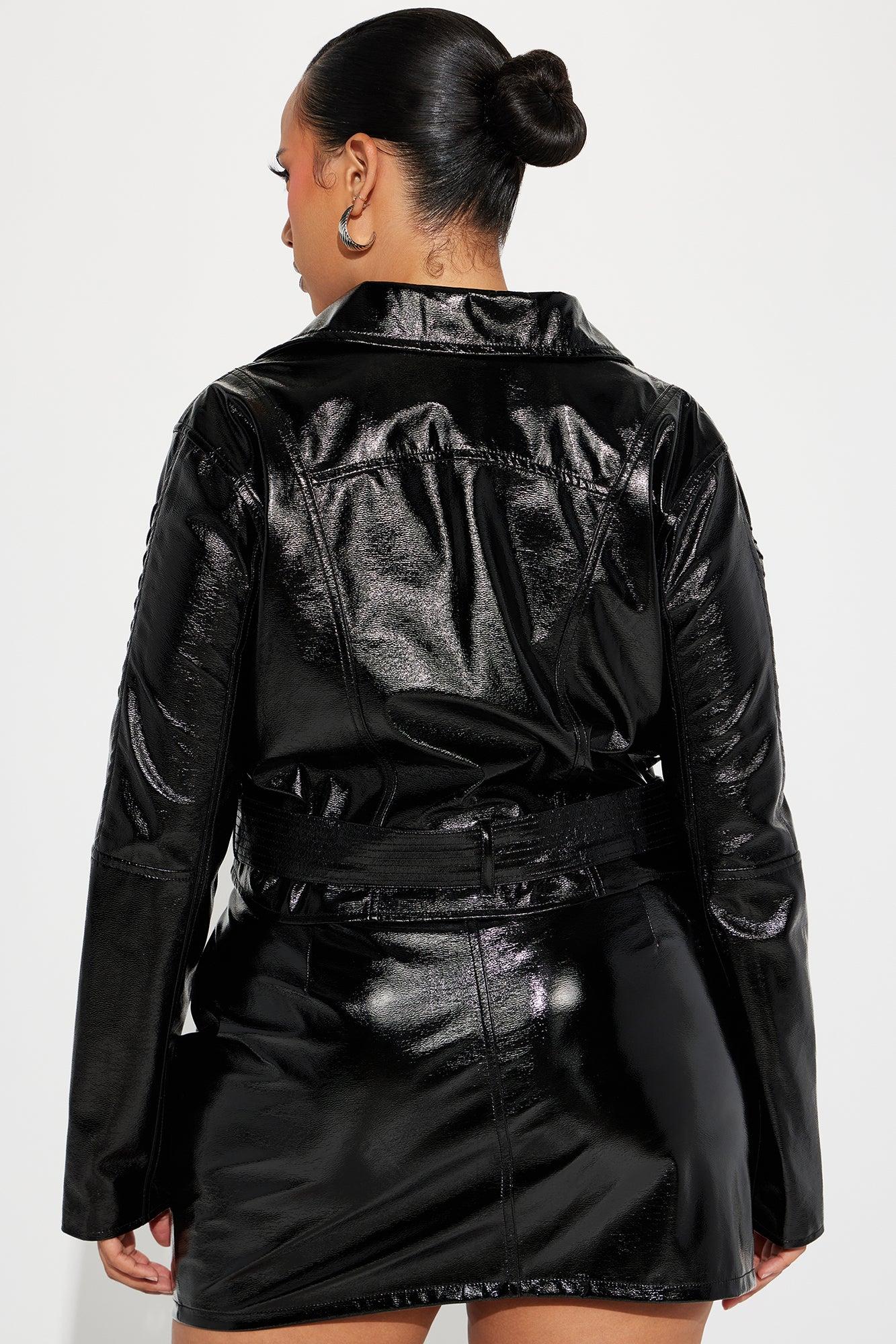 Mainstage Moment Faux Leather Skirt Set - Black Product Image