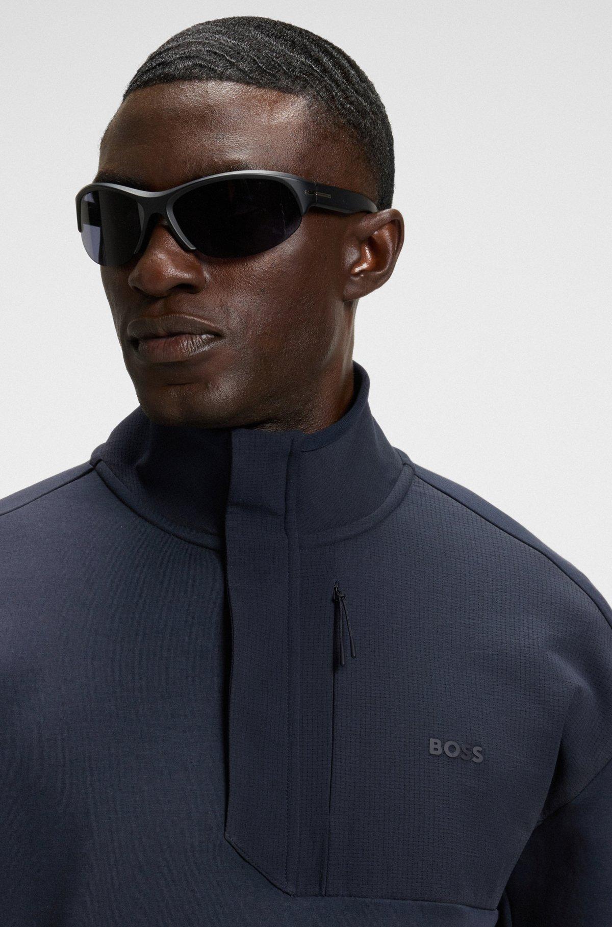 Super-stretch sweatshirt with stormflap detail Product Image