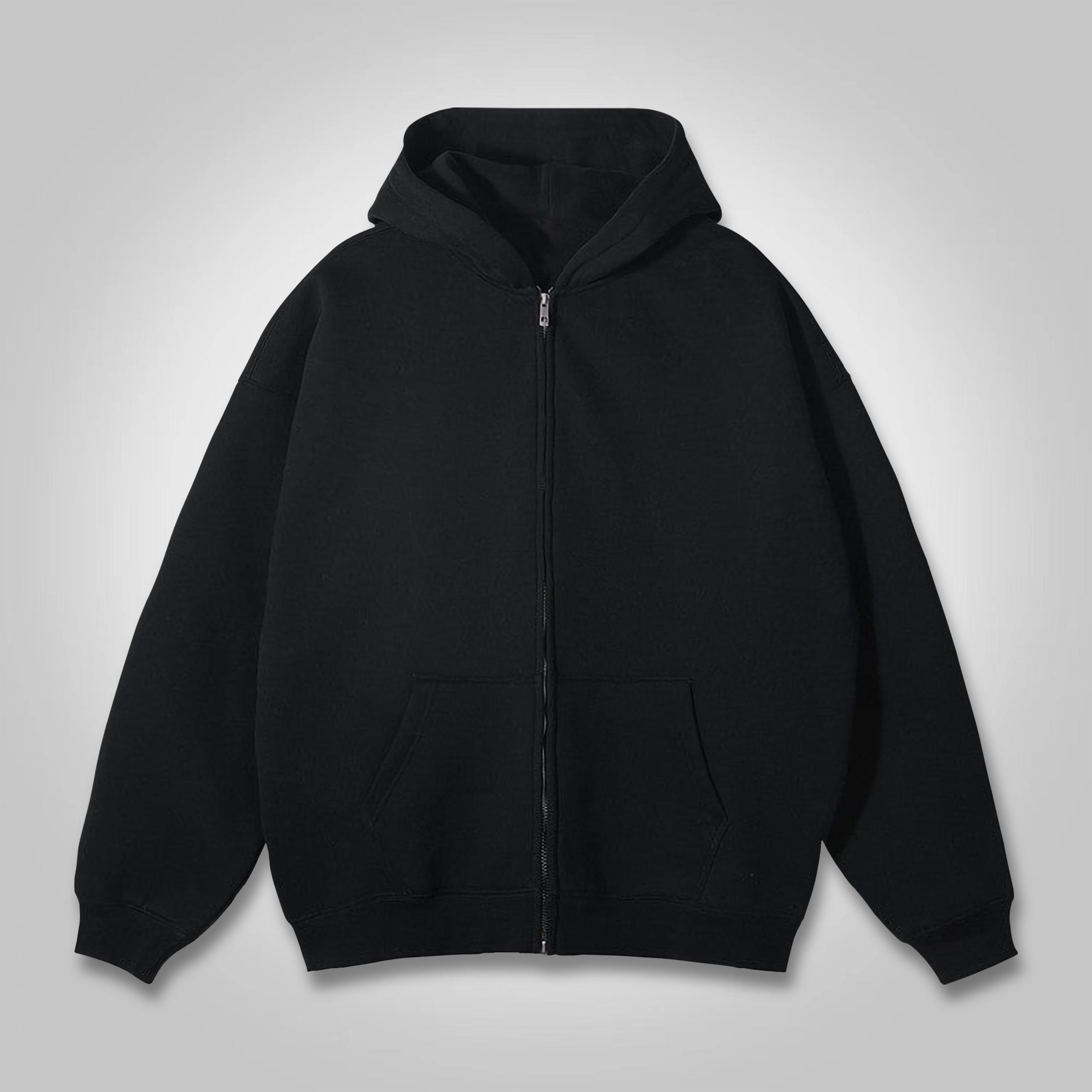 Sopula Basic Solid Color Zip Up Hoodie Product Image