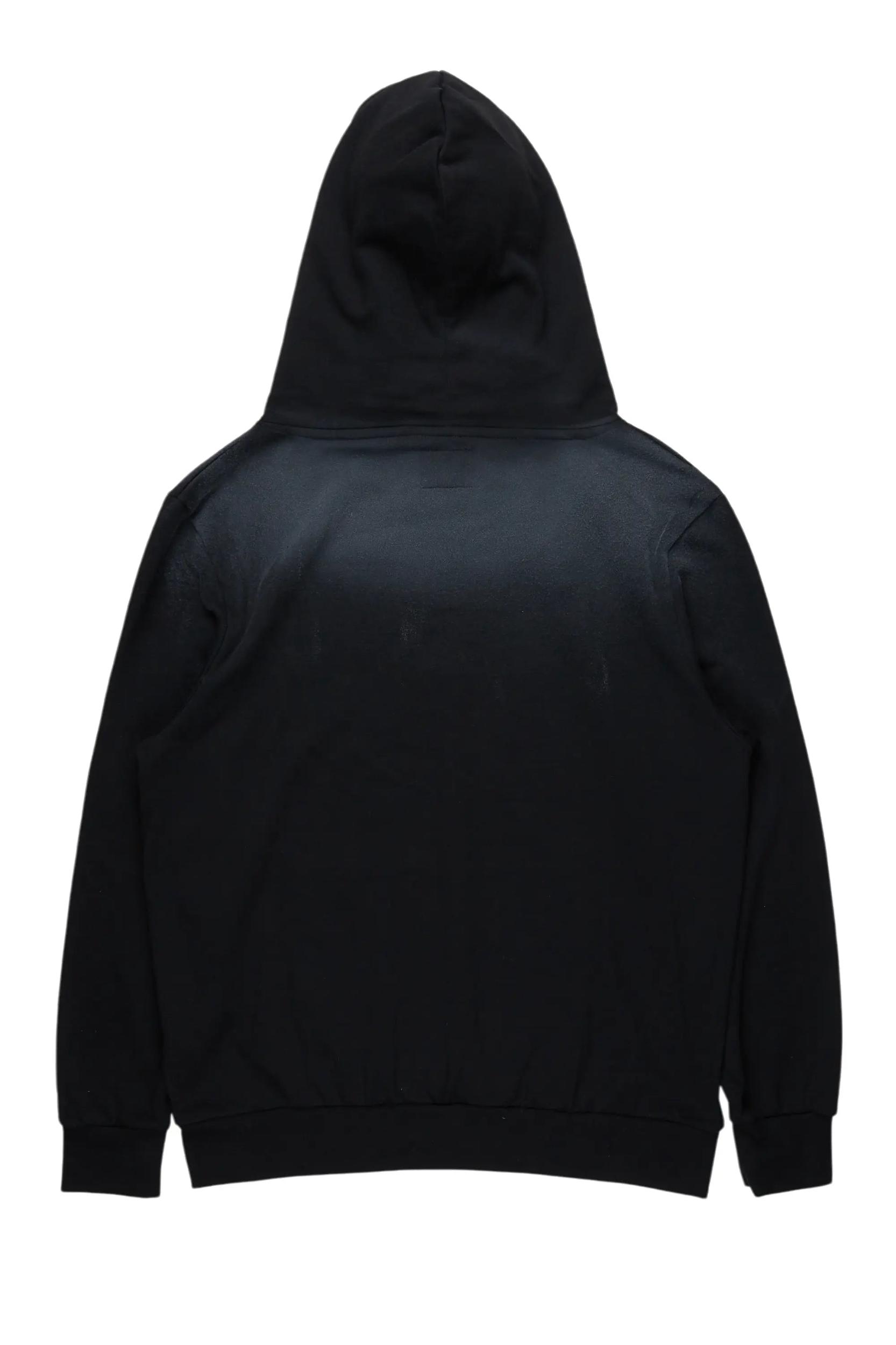 Rockstar Art Dist. Black/Red Graphic Hoodie Male Product Image