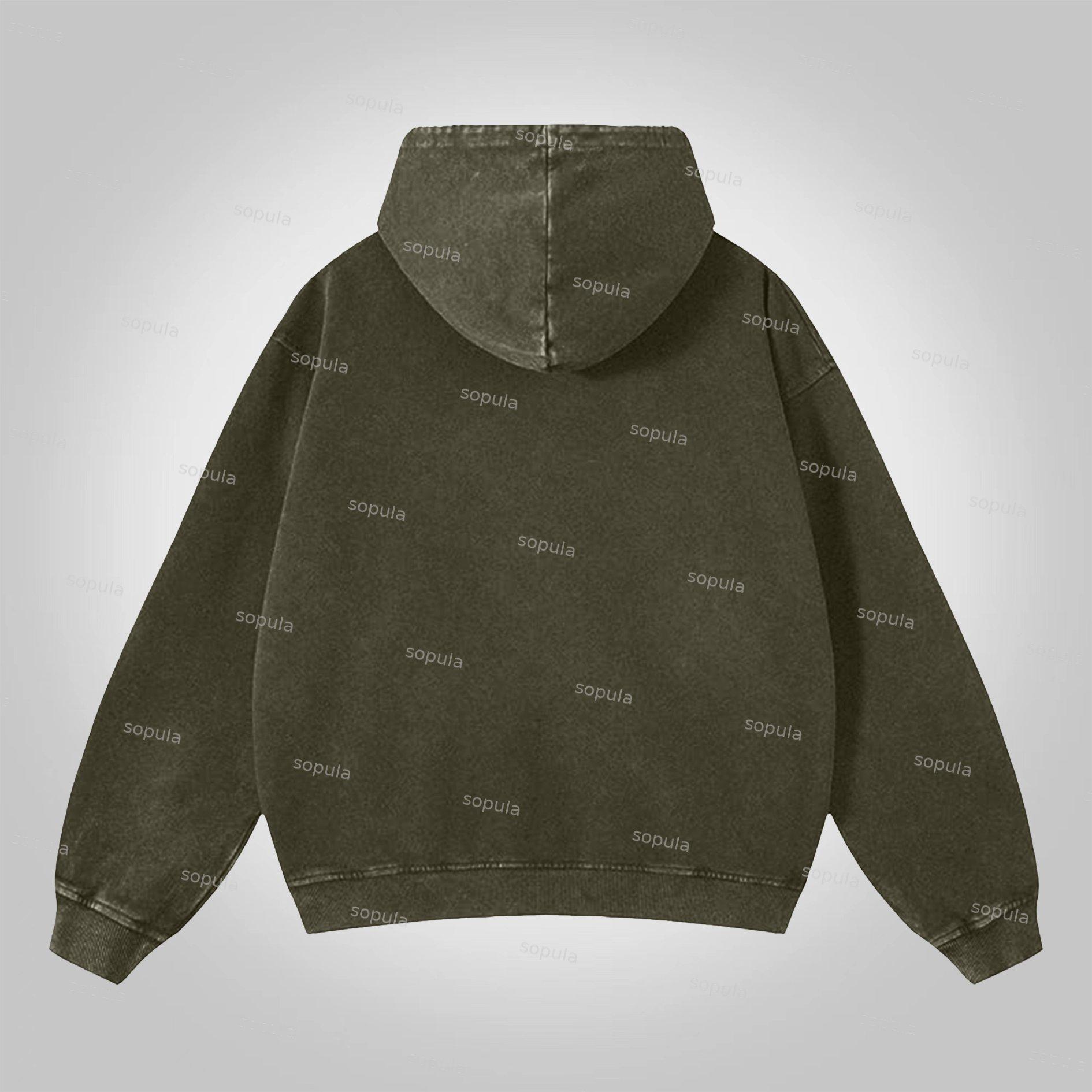 Vintage Fraternal Double Cross Graphic Acid Washed Oversized Hoodie Product Image