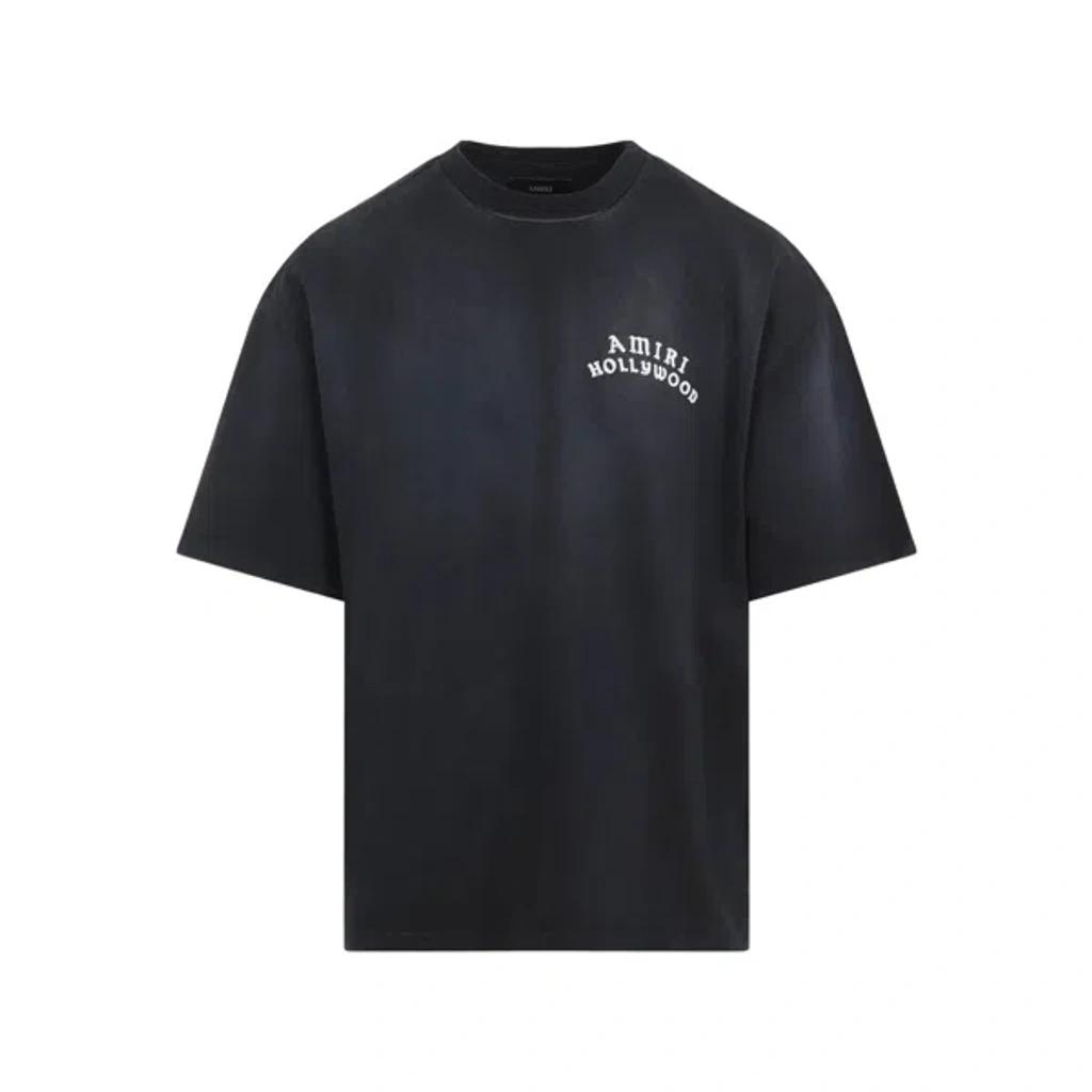 AMIRI Black Crewneck T-shirt With Logo Lettering On Front And Rear Product Image