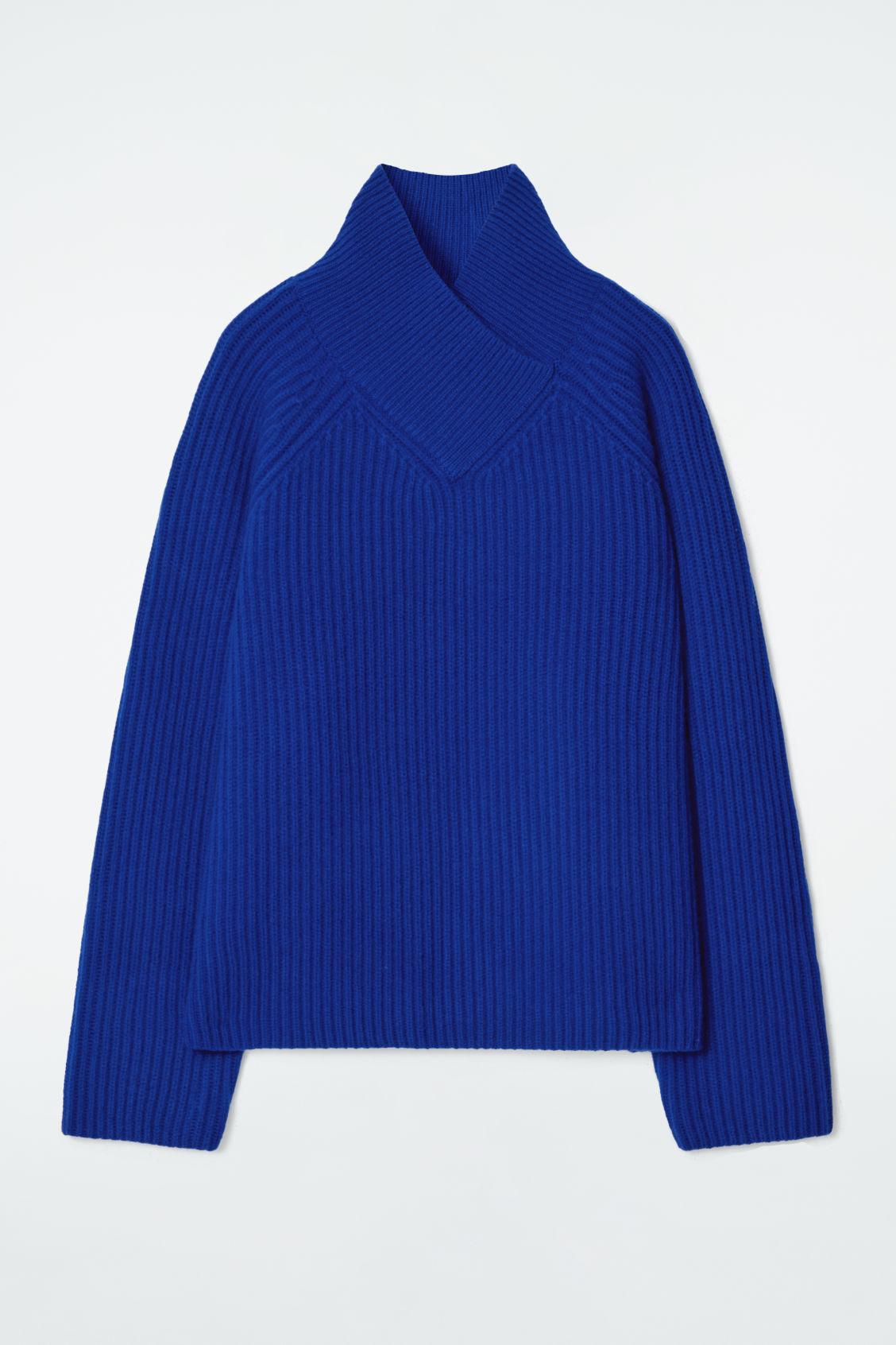 WRAP-COLLAR MERINO WOOL SWEATER Product Image
