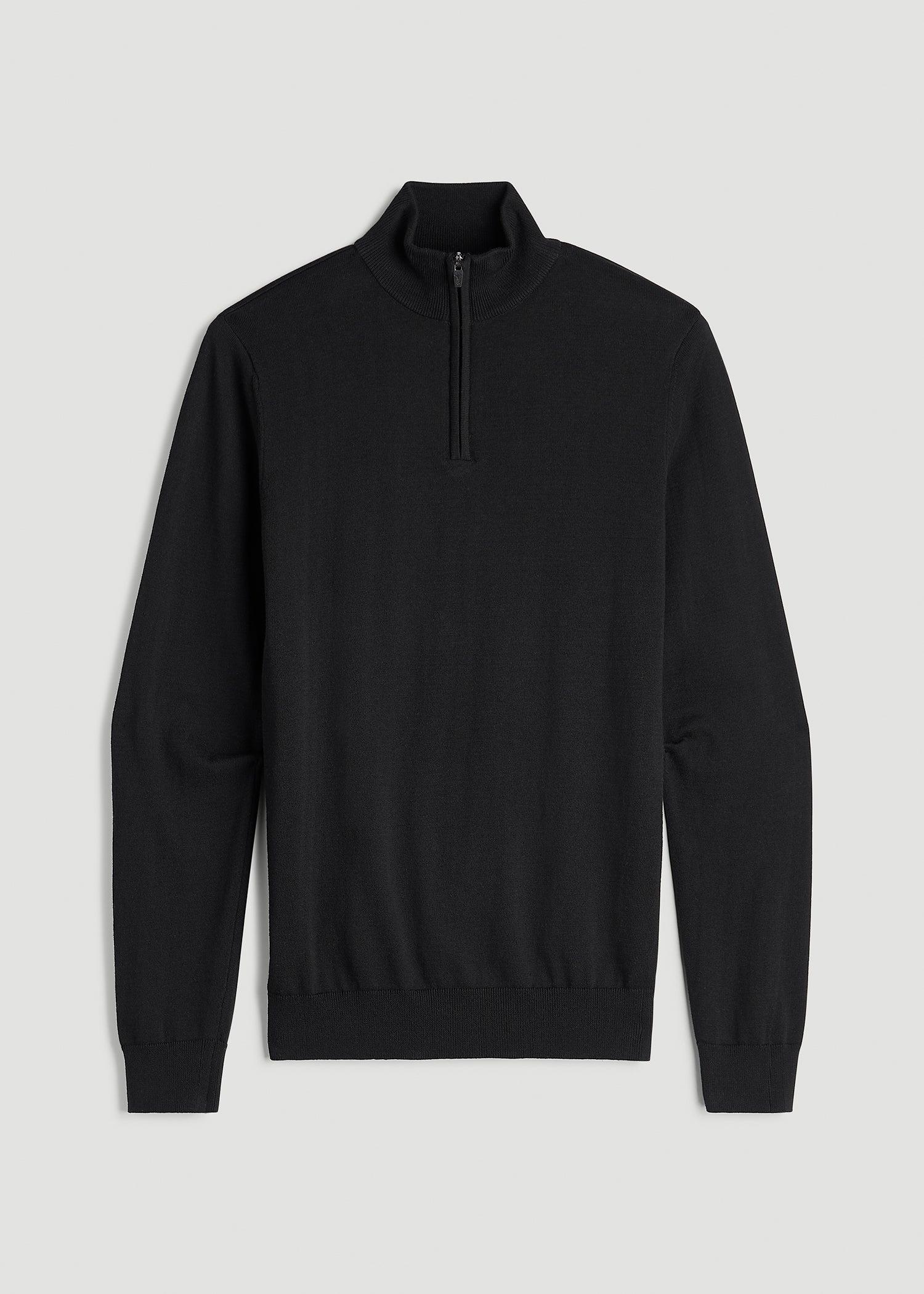 Everyday Quarter-Zip Sweater for Tall Men in Black Male Product Image