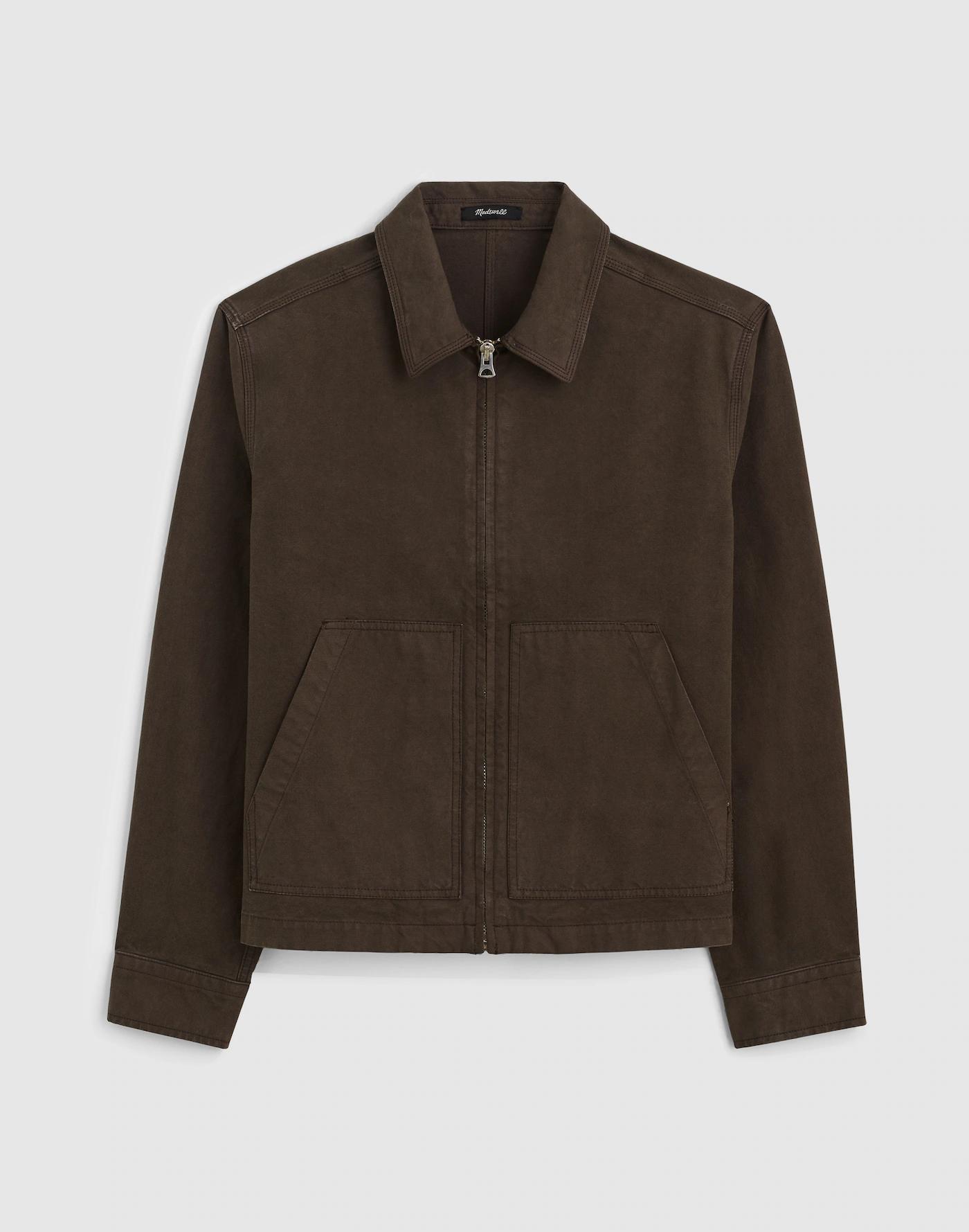 Zip-Front Jacket in Cotton Canvas Product Image
