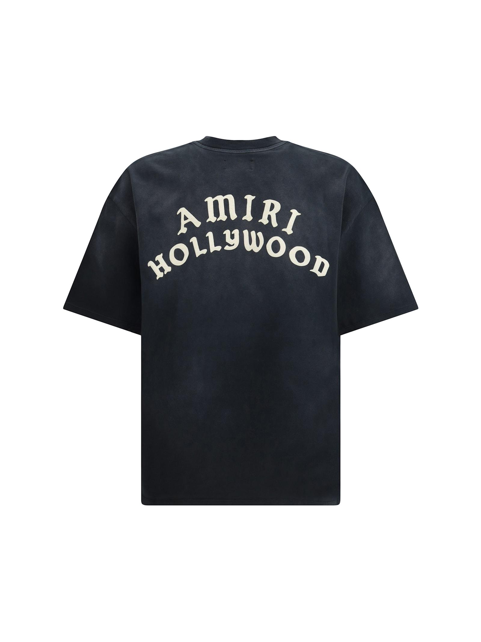 AMIRI Black Crewneck T-shirt With Logo Lettering On Front And Rear Product Image