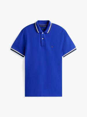 Slim Fit Stripe-Cuff Stretch Pique Polo Product Image
