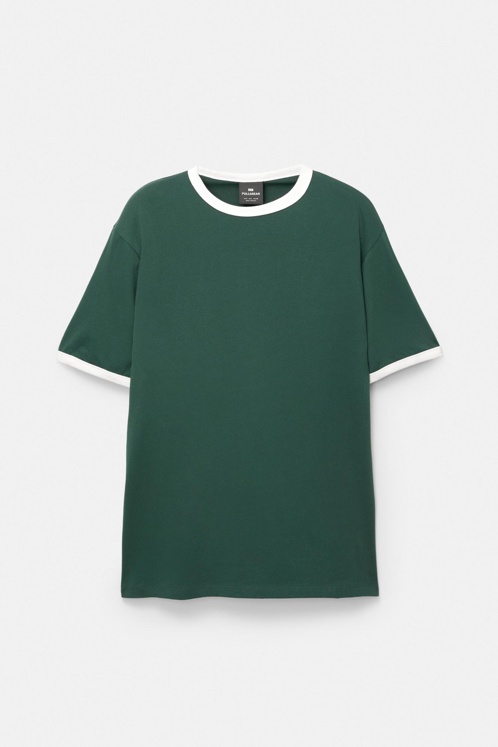 T-shirt with contrast ribbed trims Product Image