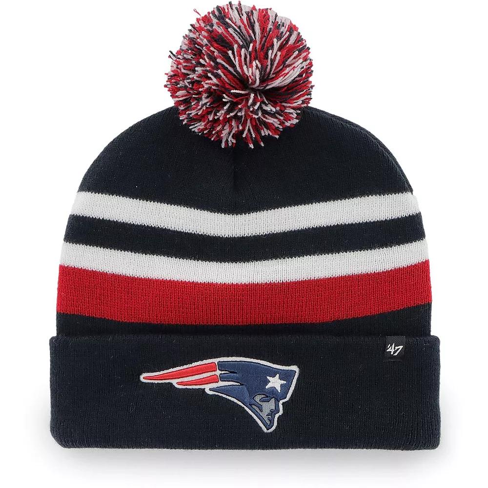 Men's '47 Navy New England Patriots State Line Cuffed Knit Hat with Pom, Blue Product Image