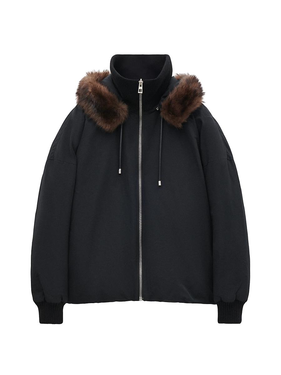 Mens Dyed Shearling-Embellished Puffer Jacket Product Image