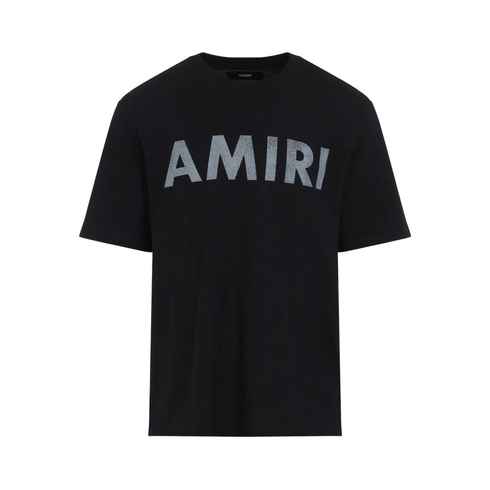 AMIRI Black Cotton T-shirt With Bold Logo Statement Product Image