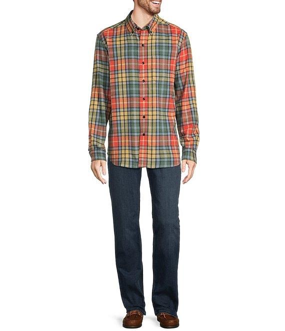 L.L.Bean Multi-Color Scotch Plaid Flannel Long Sleeve Woven Shirt Product Image