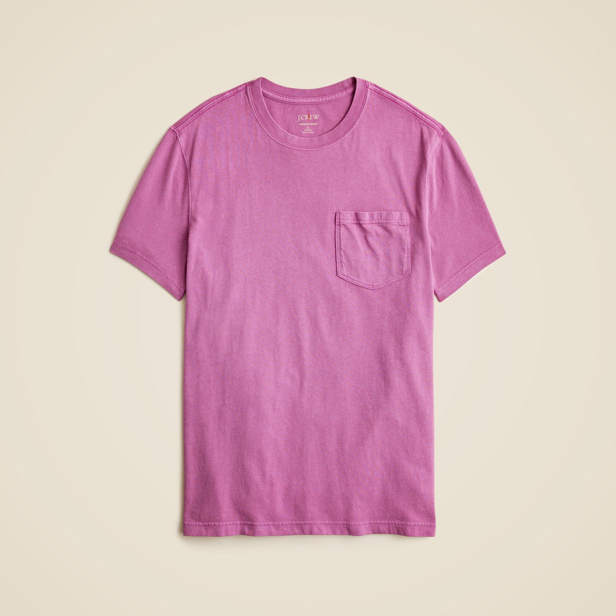 Vintage-wash cotton pocket T-shirt Product Image
