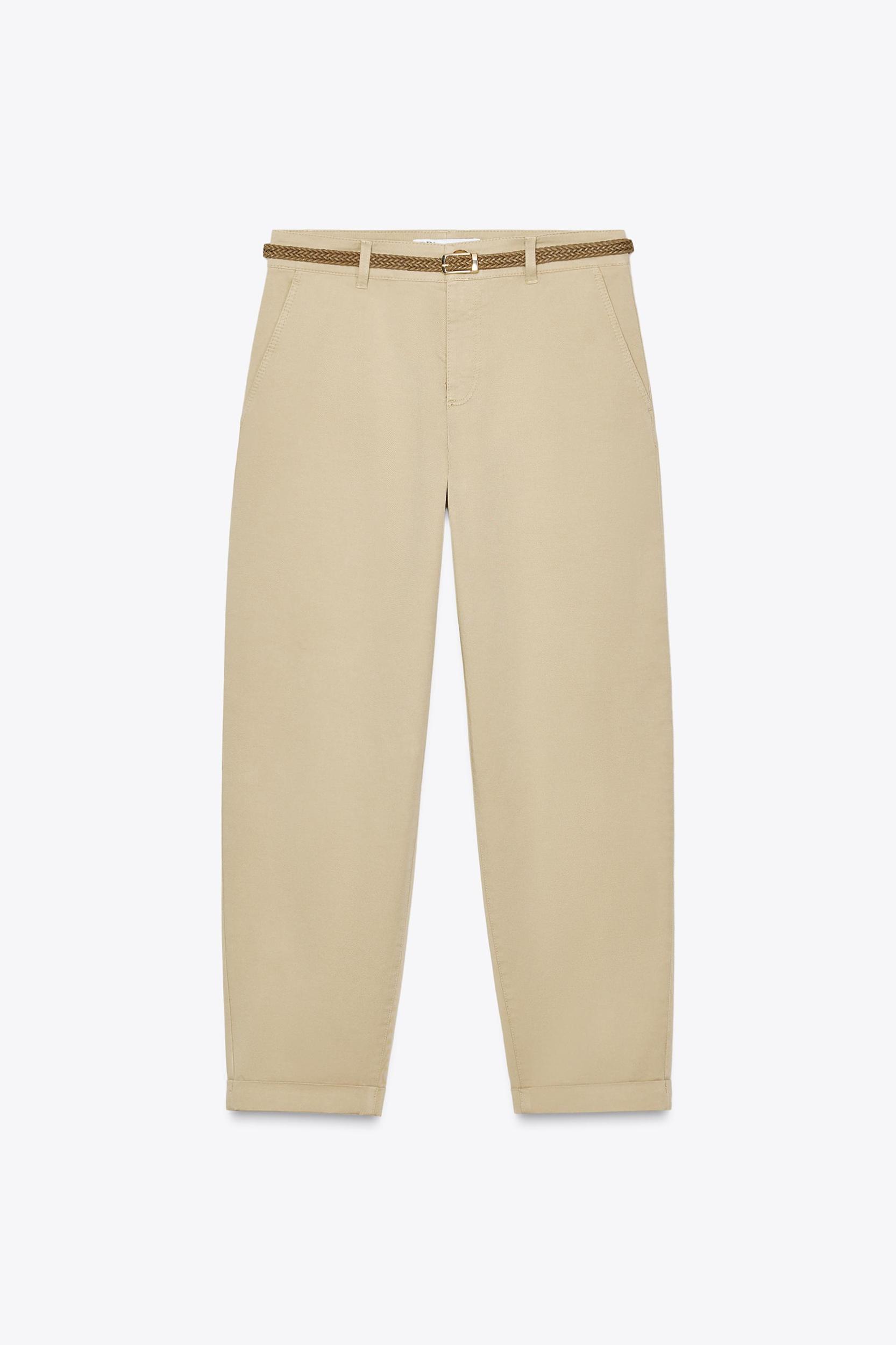 BRAIDED BELTED CHINO PANTS Product Image