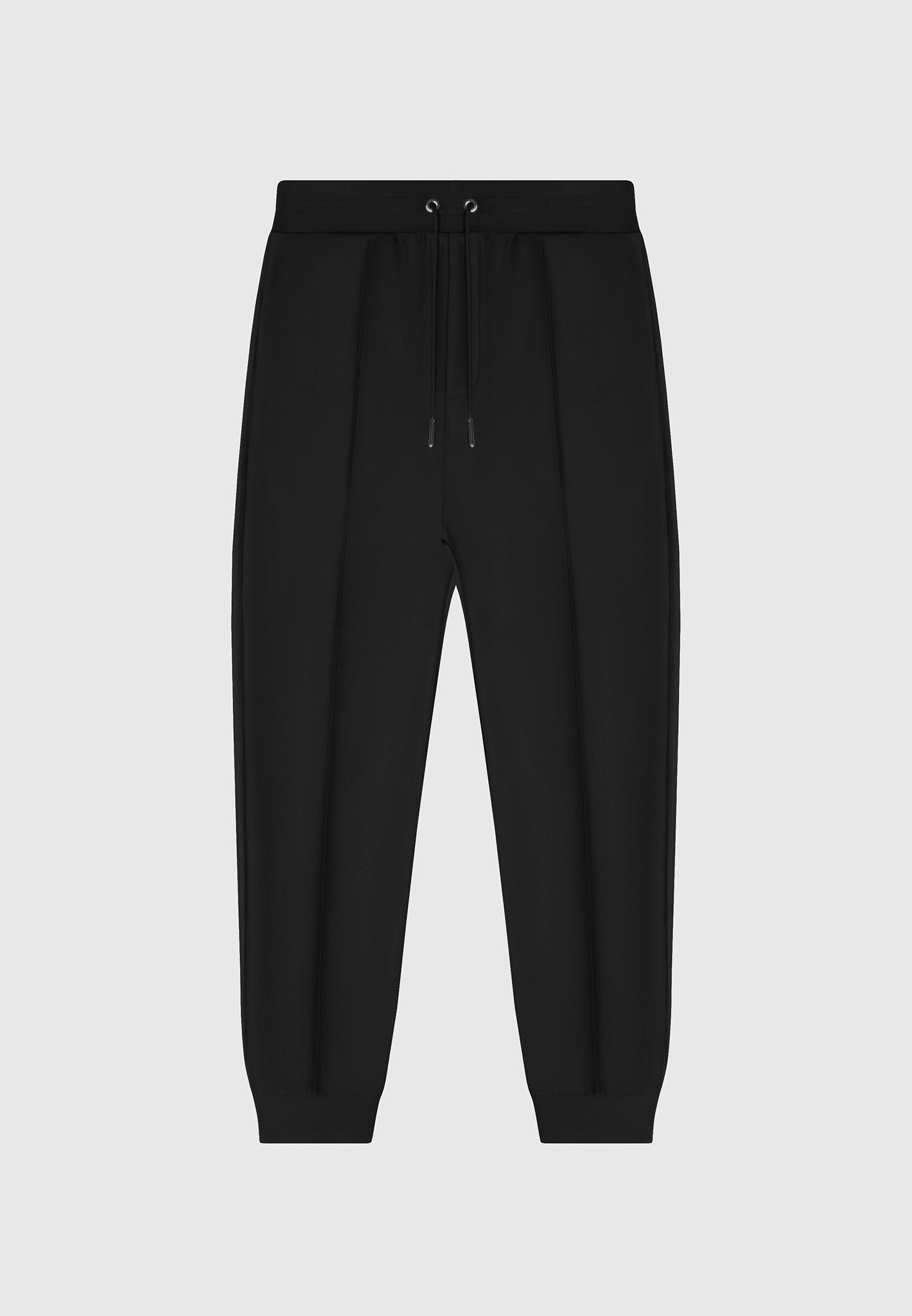 Neoprene Tapered Fit Pintuck Joggers - Black Male Product Image