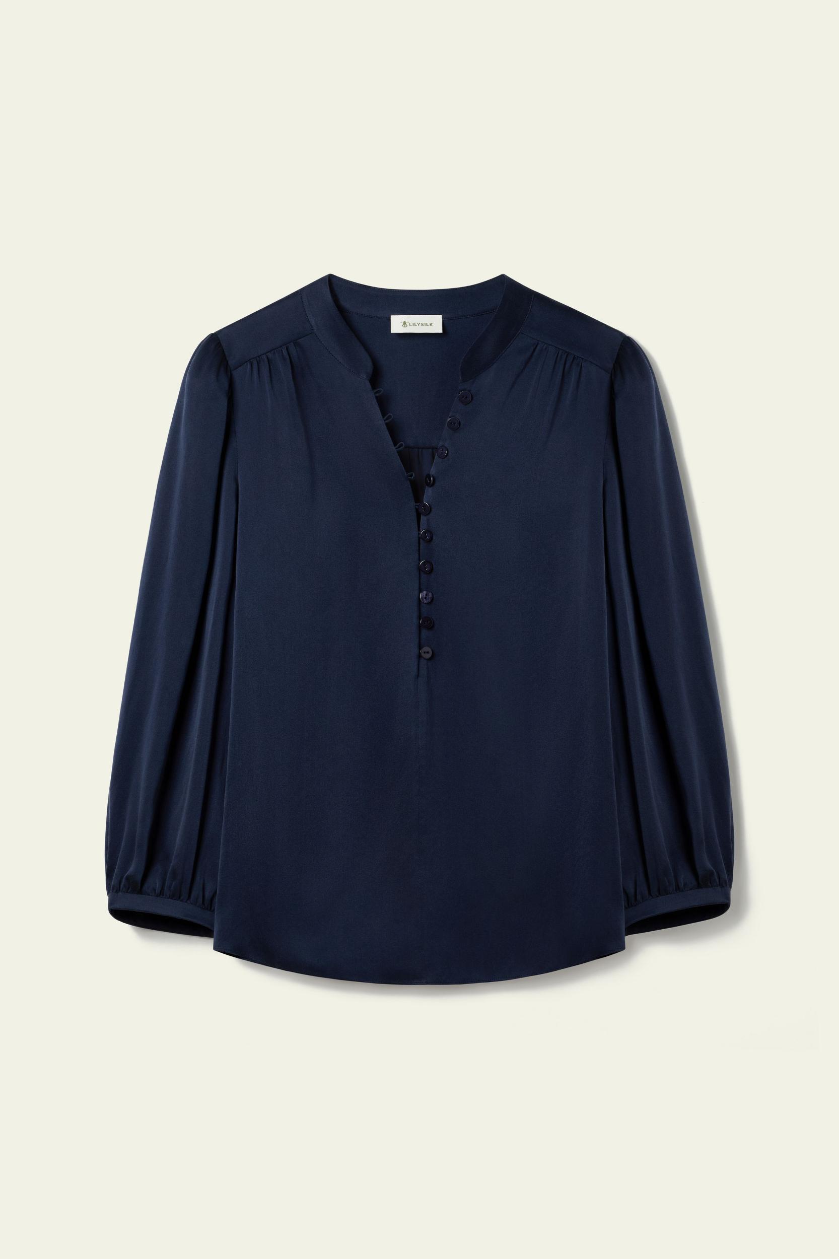 LILYSILK x Melissa Murrell Silk Suede V-Neck Blouse Product Image