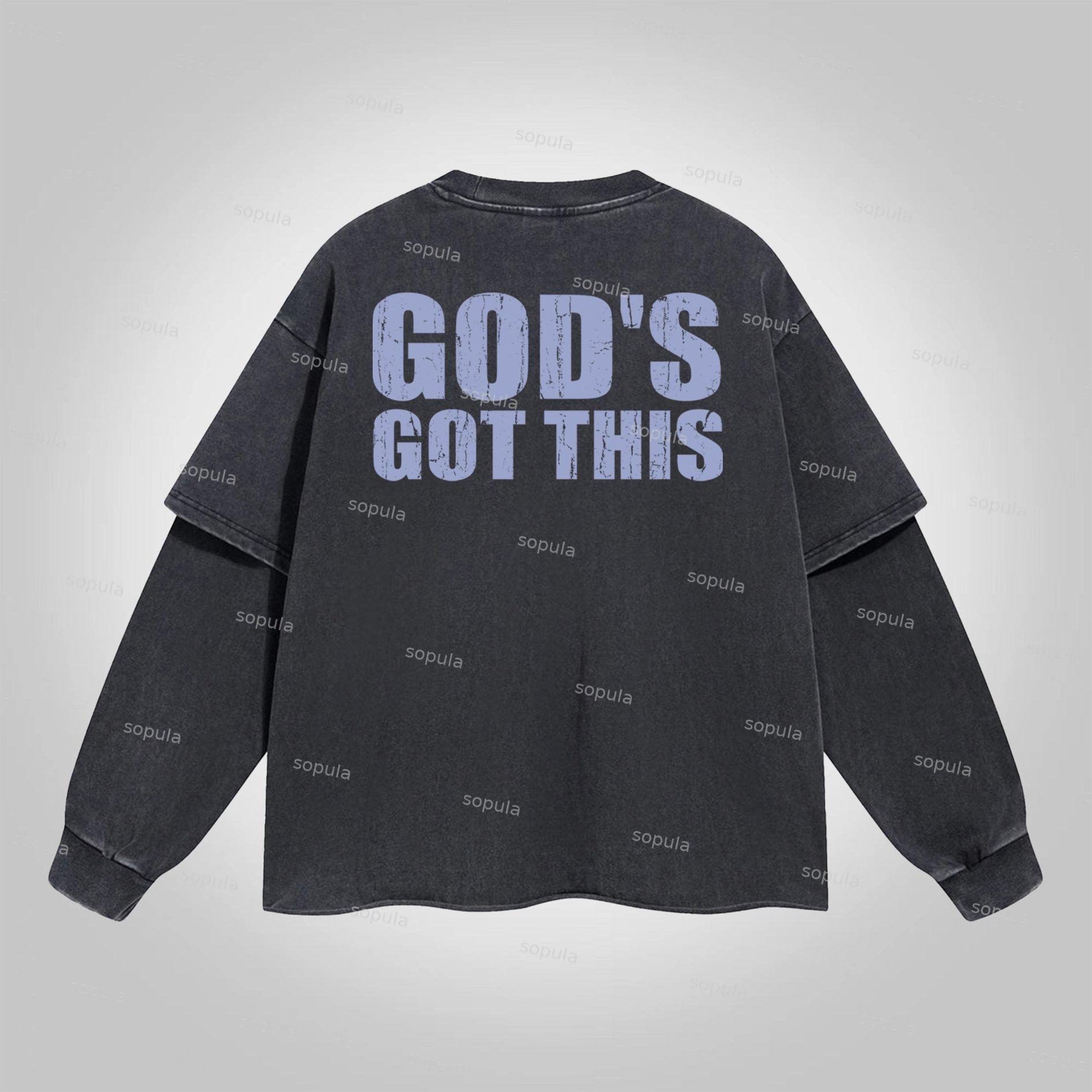 Sopula God's Got This Vintage Jesus Graphic Cotton Double Layer T-shirt Product Image
