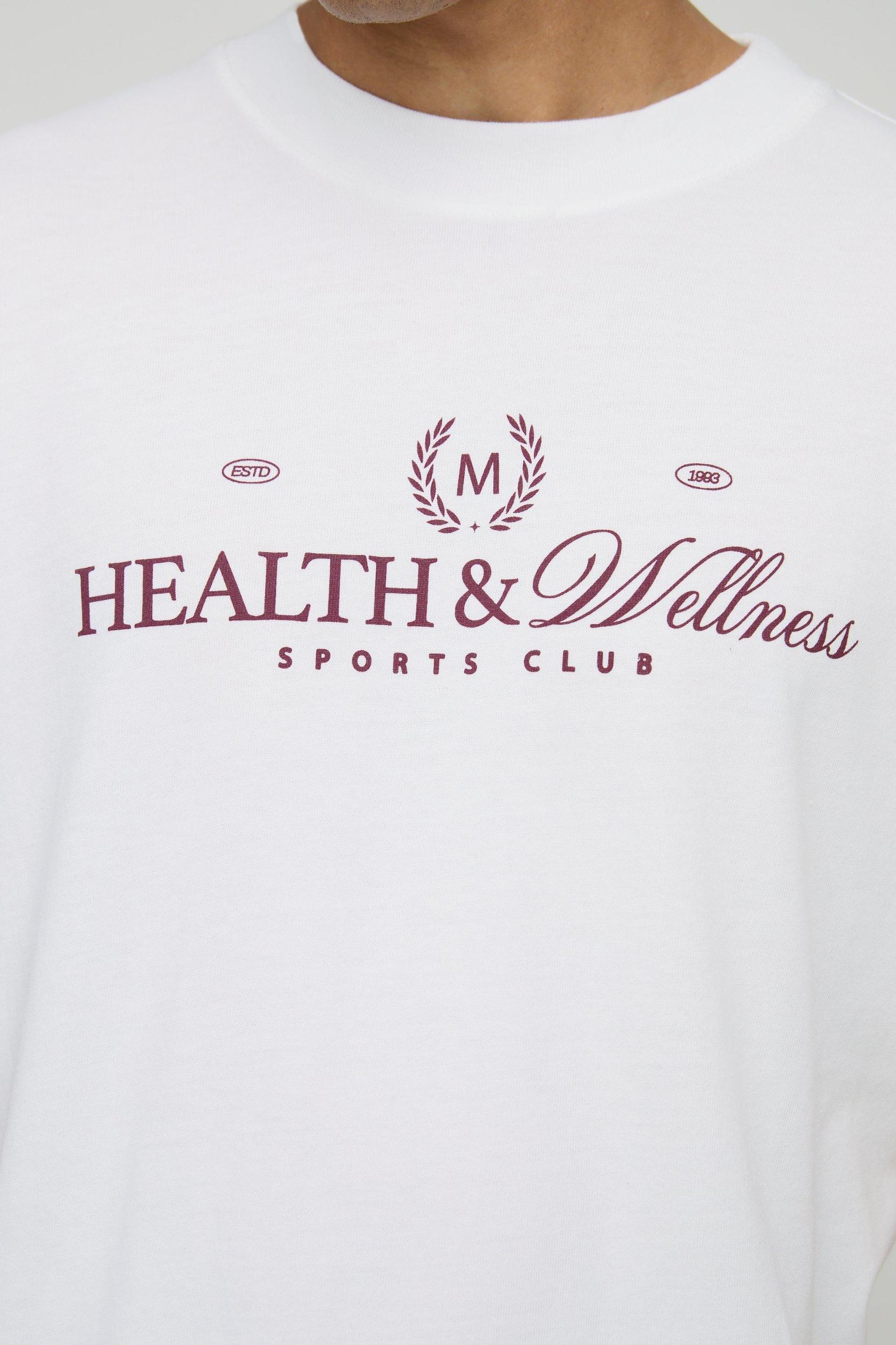 Oversized Health and Wellness Sports Club T-Shirt | boohooMAN USA Product Image