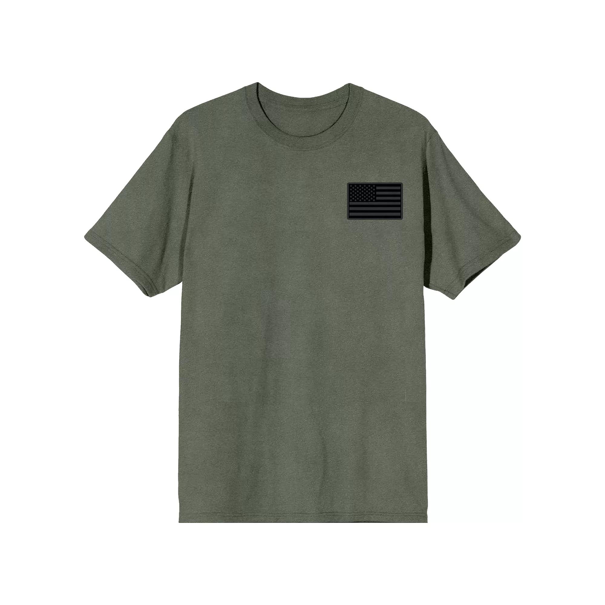 Men's Wavy American Flag Graphic Tee, Size: Small, Off White Product Image