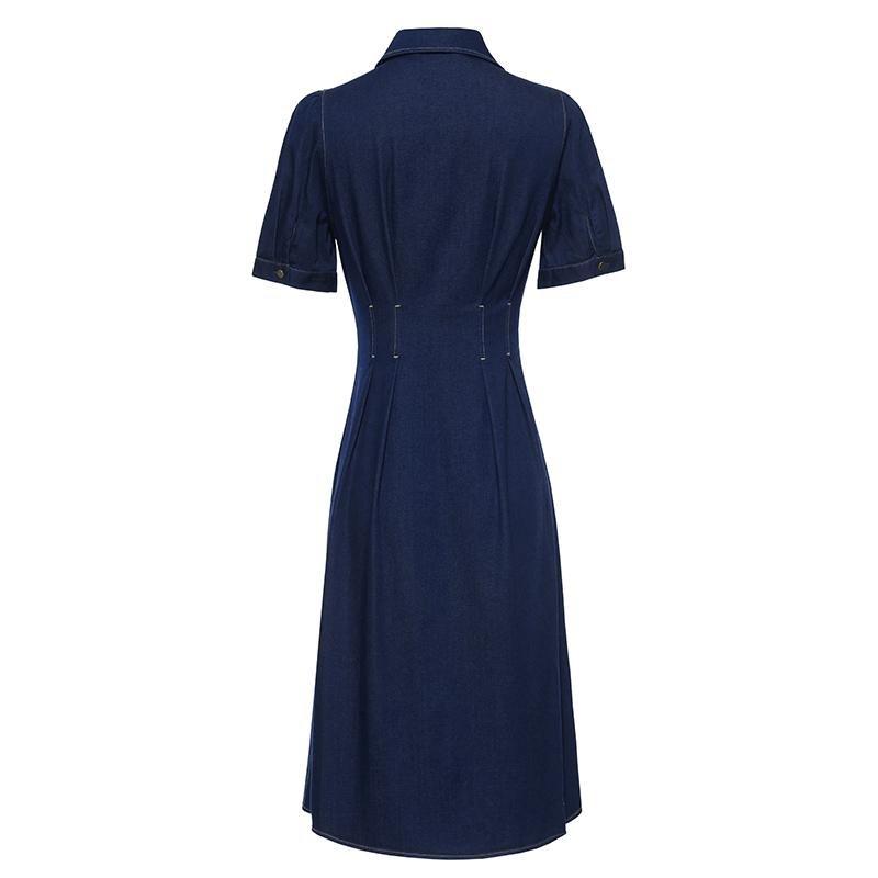 Gathered Waist Denim Mini Dress Product Image