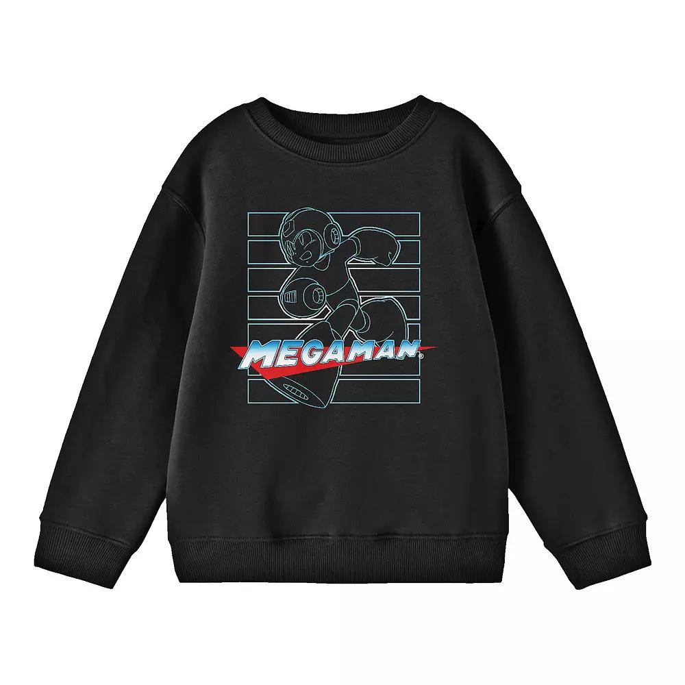 Boys 8-20 Mega Man Gradient Line Art Long Sleeve Tee, Boy's, Size: XL, Black Product Image