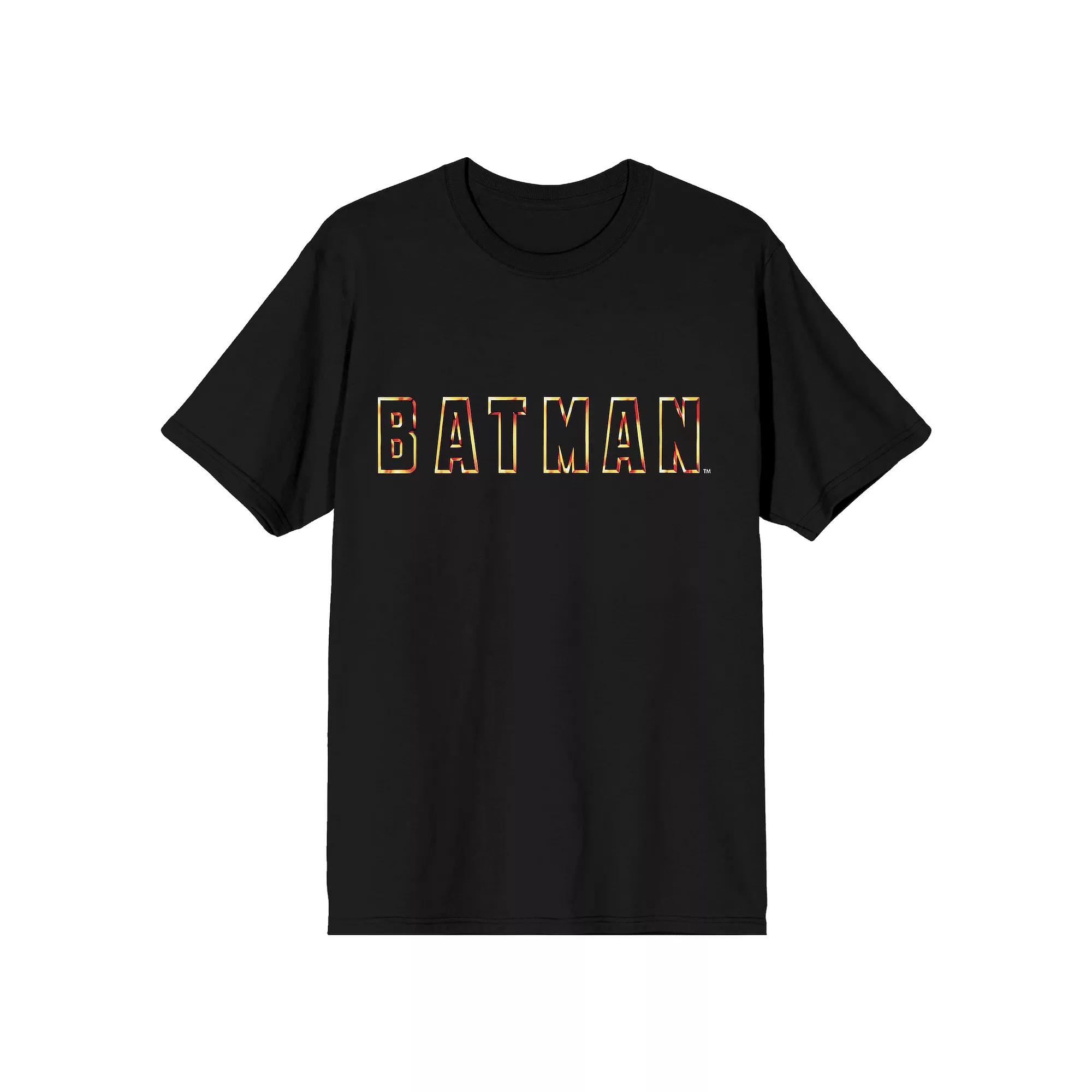 Men's Gold Batman Letter Logo Tee,  Product Image