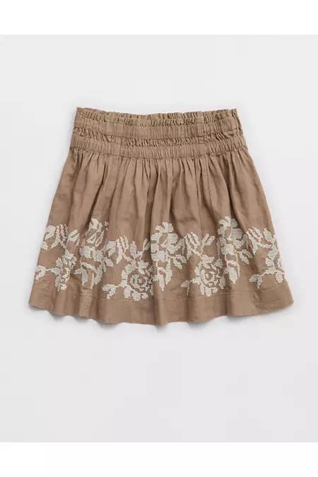 Aerie Embroidered Mini Skirt Women's Product Image