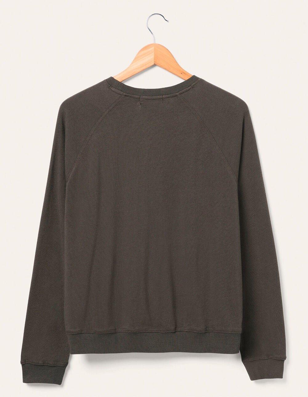 JUNK FOOD Kansas City Chiefs Flocked Raglan Crew Womens Sweatshirt - BLACK Product Image