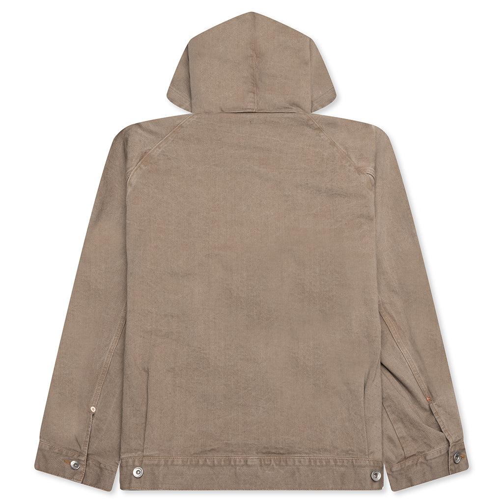 Denim Hoodie - Beige Male Product Image