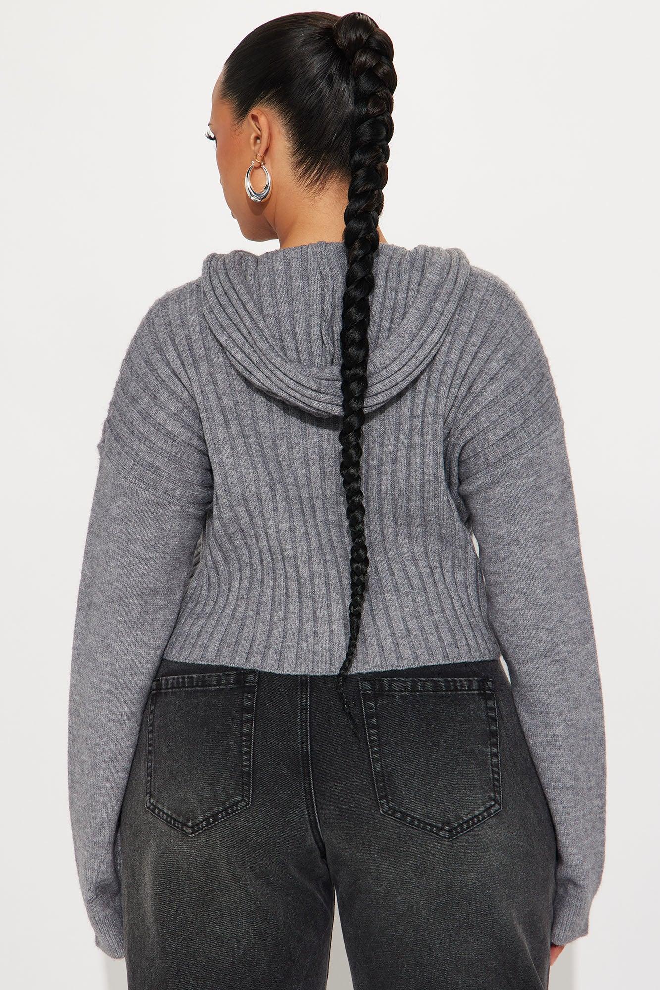 Coco Hooded Sweater - Charcoal Female Product Image