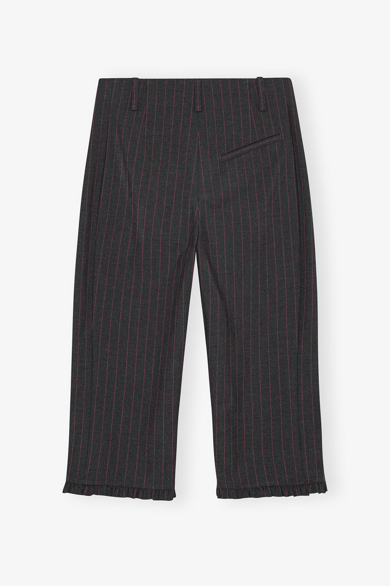 Black Pinstripe Capri Pants Product Image