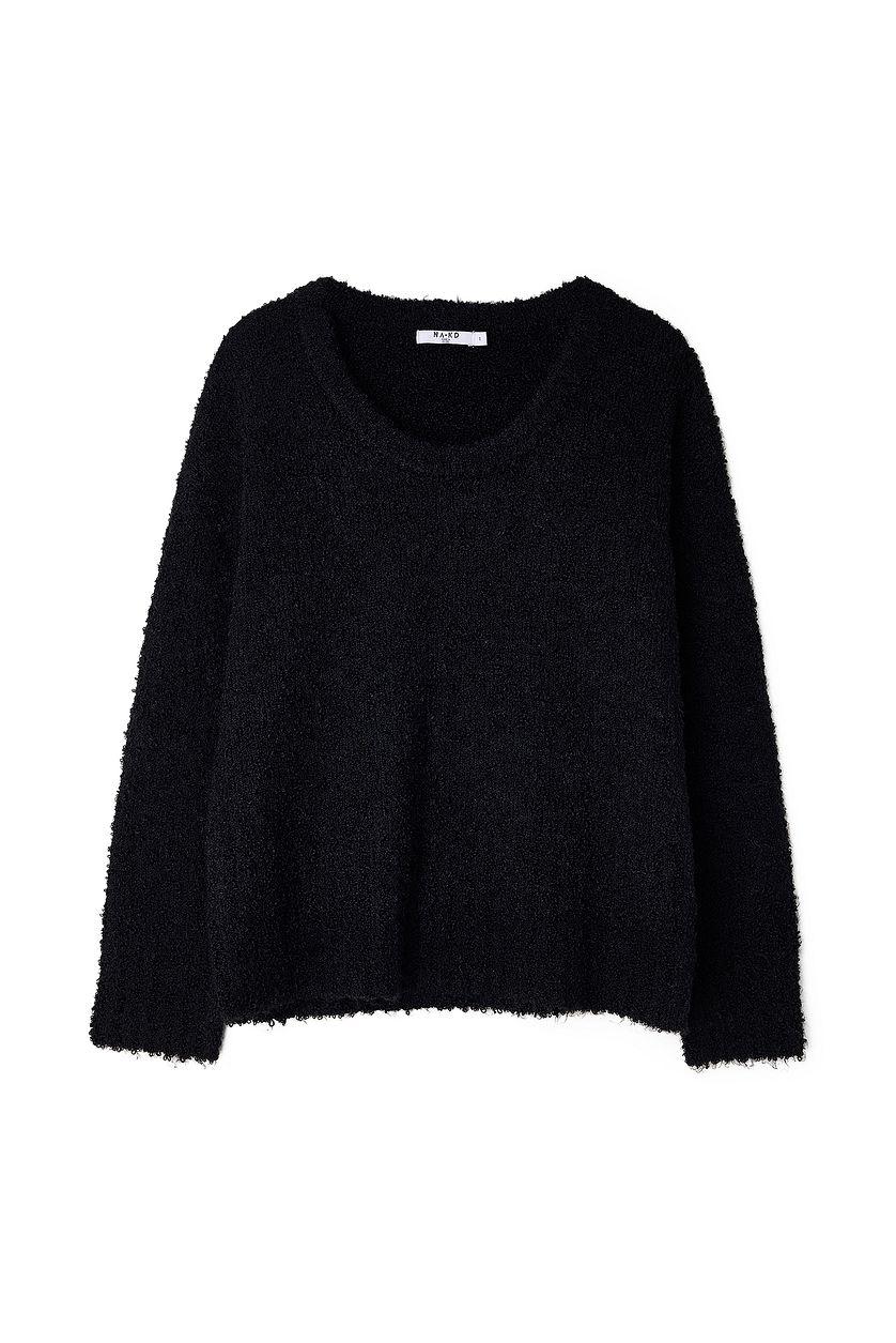 Scoop Neck Knitted Sweater Product Image