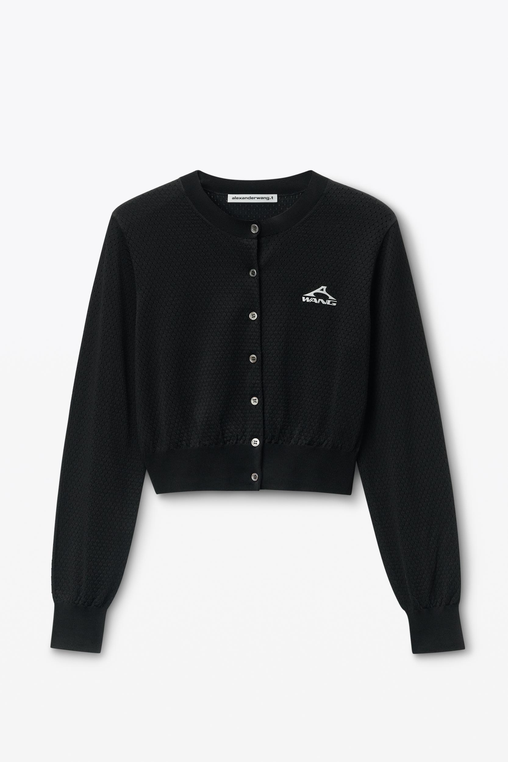 Cropped Athletic Mesh Cardigan Product Image