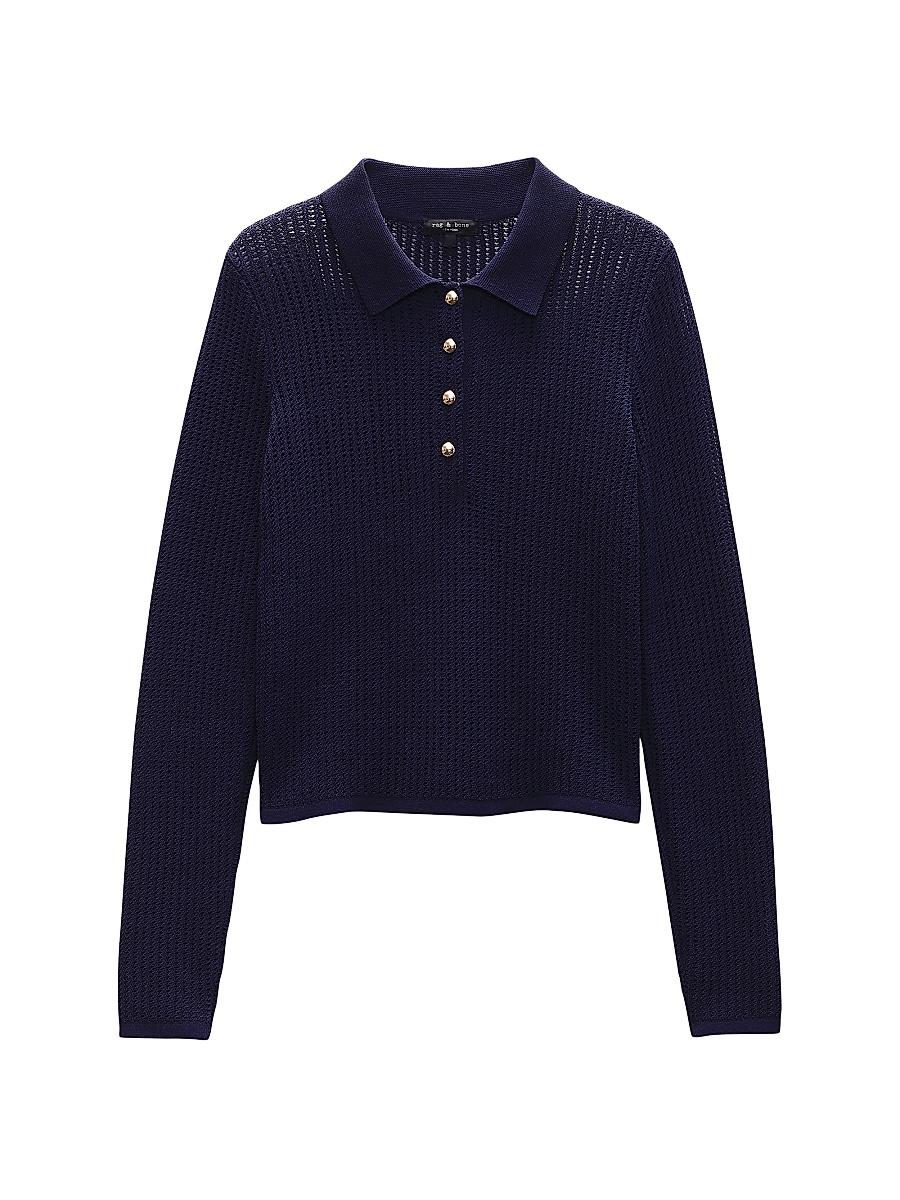 Womens Viola Cotton-Blend Knit Polo Sweater Product Image