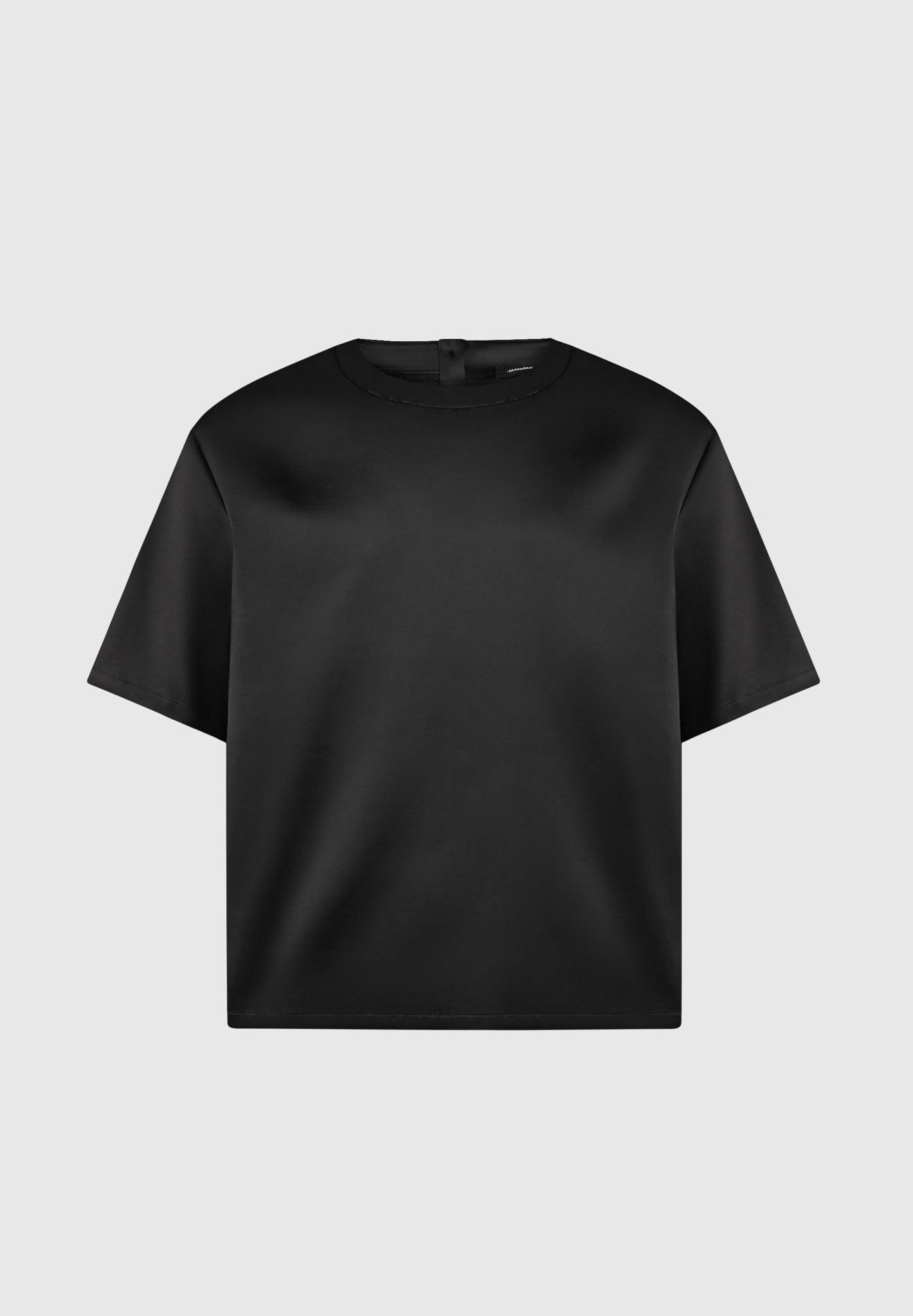 Satin Boxy Fit T-Shirt - Black Male Product Image
