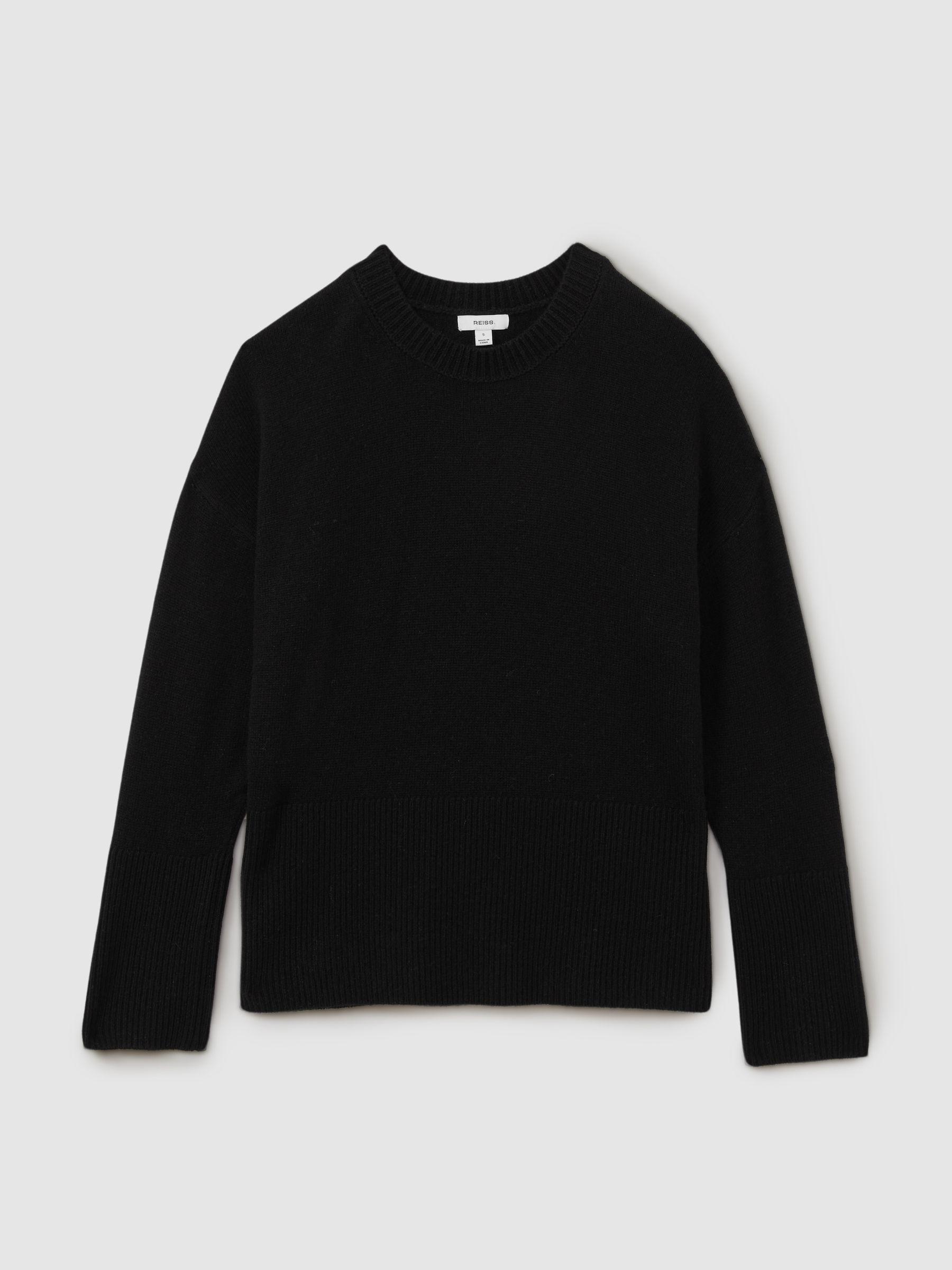Wool-Cashmere Crew Neck Jumper in Black Product Image