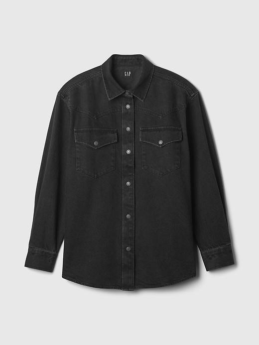 Denim Western Shirt Jacket Product Image