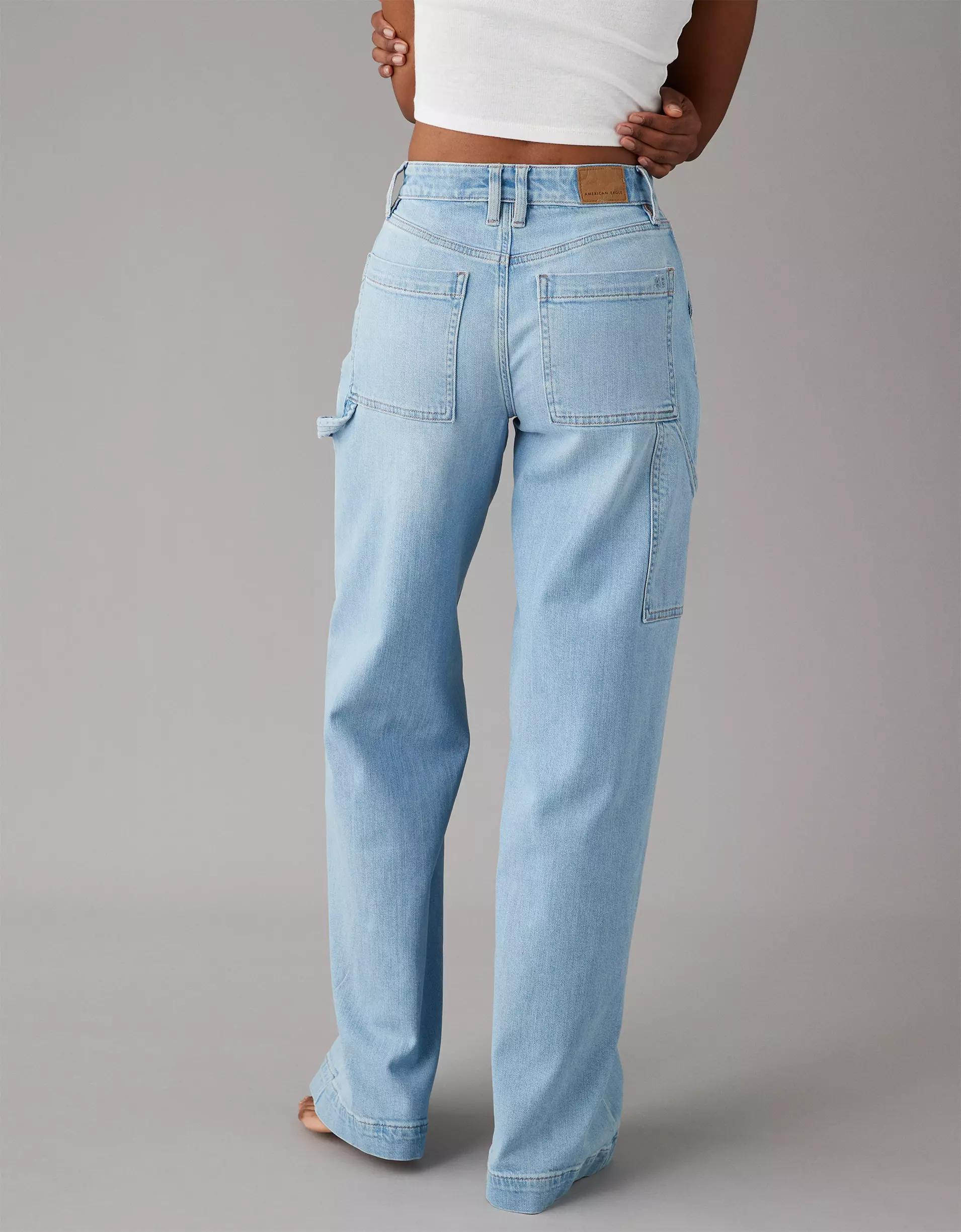 AE Dreamy Drape Stretch Super High-Waisted Baggy Wide-Leg Jean Product Image