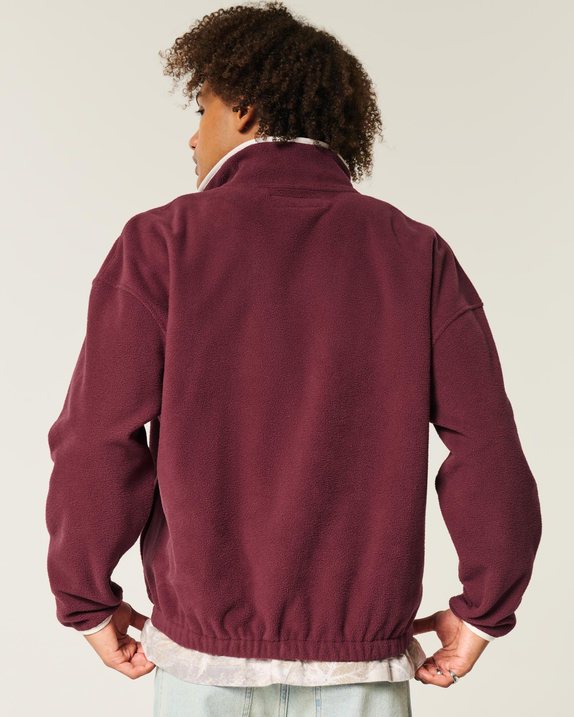 Thermal Fleece Plaid Half-Zip Sweatshirt Product Image