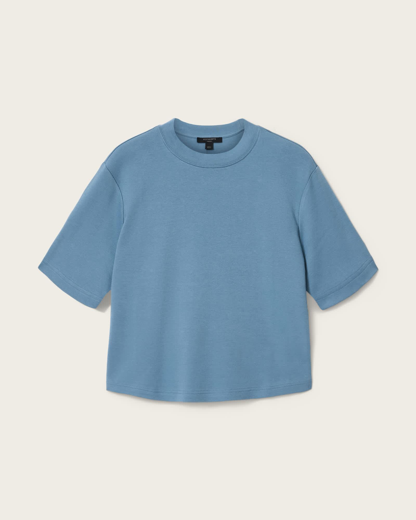 Lisa Boxy Crew Neck T-Shirt CAPTAIN BLUE | ALLSAINTS US Product Image