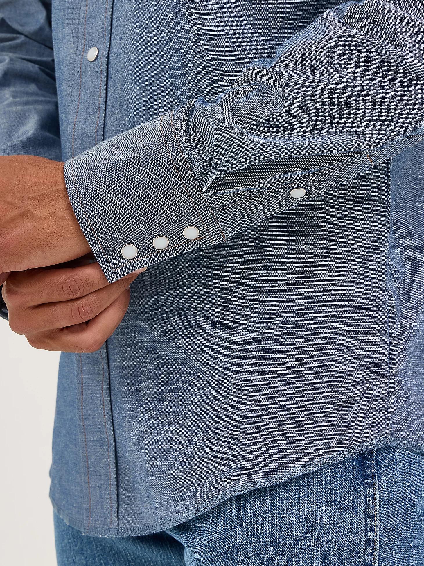 Cowboy Cut® Work Western Rigid Denim Long Sleeve Shirt | Men's SHIRTS | Wrangler® Product Image