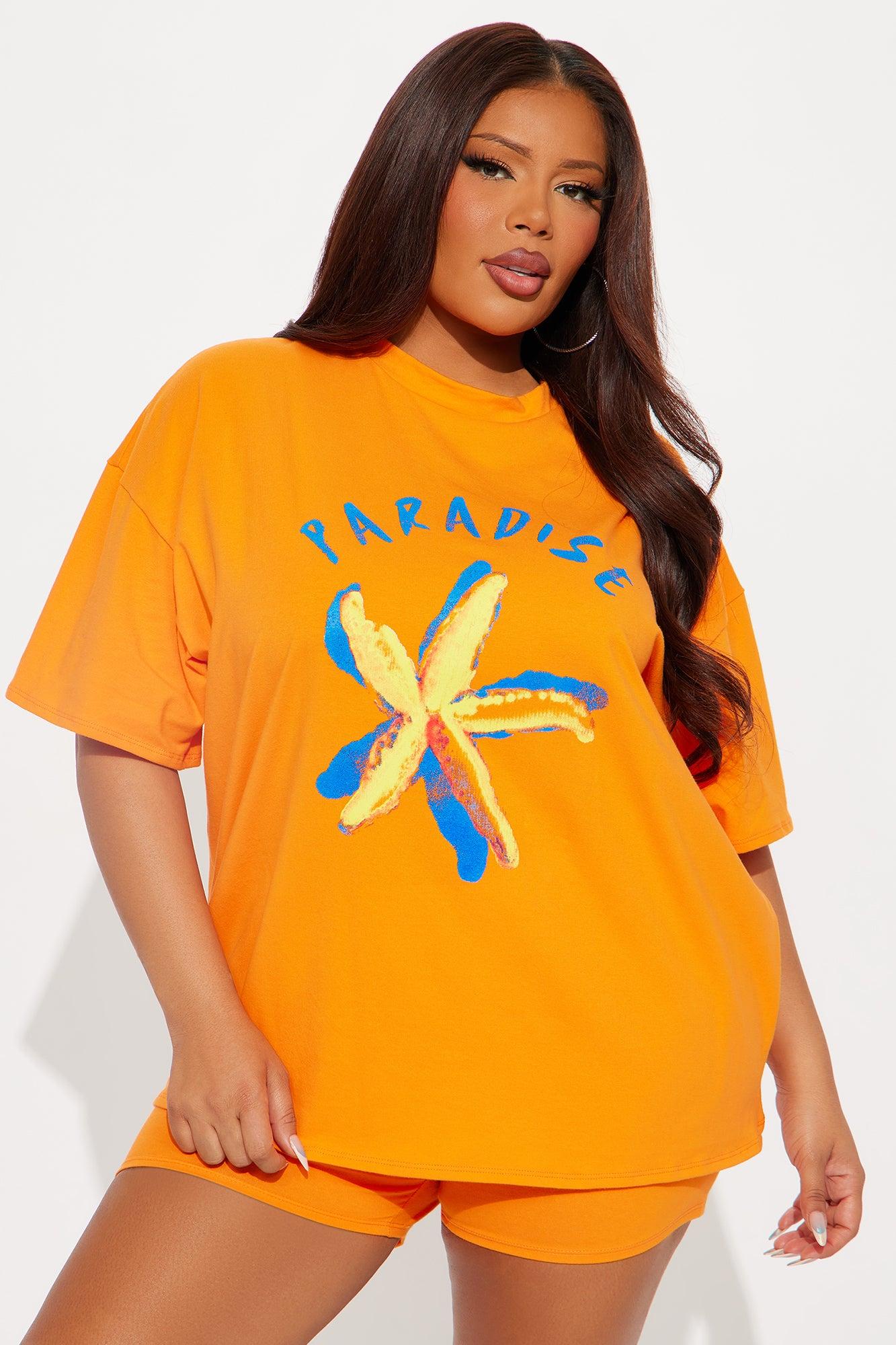Paradise Chillin' Short Set - Orange/combo Female Product Image