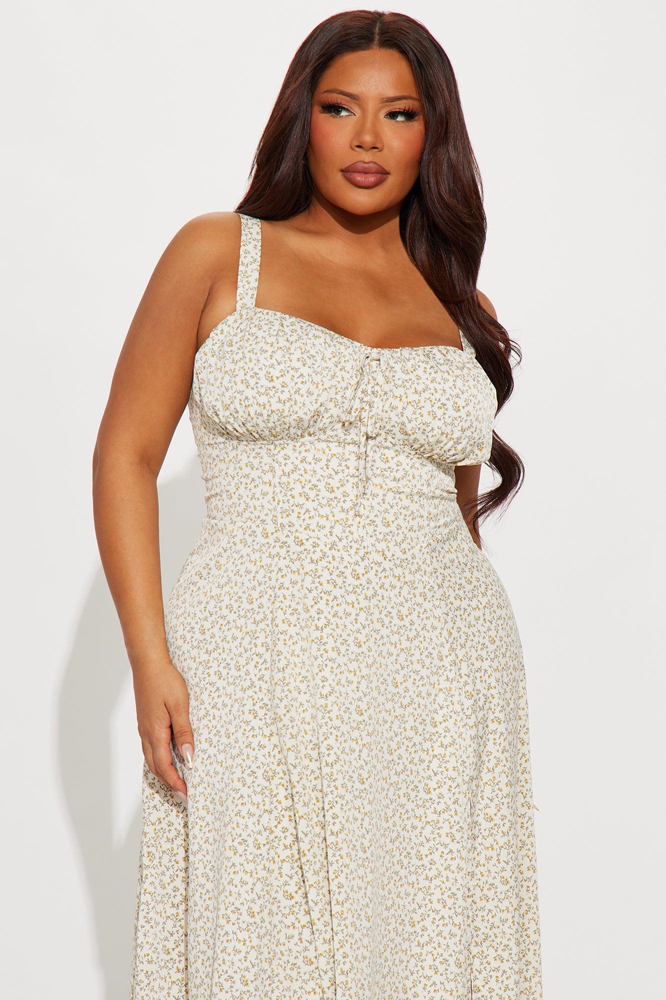 Fresh Market Floral Midi Dress - Cream/combo Product Image