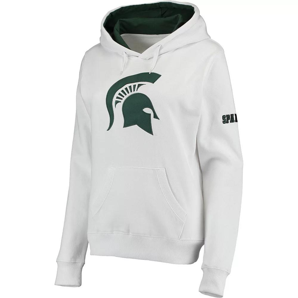 Women's White Michigan State Spartans Big Logo Pullover Sweatshirt,  Product Image
