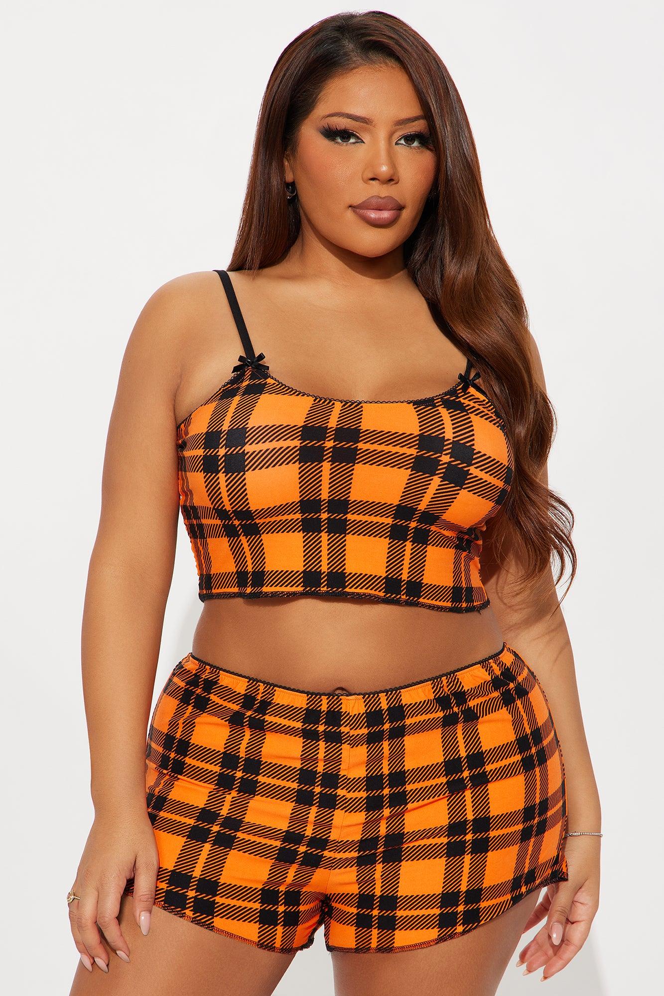 What A Treat Cami PJ Short Set - Orange Female Product Image
