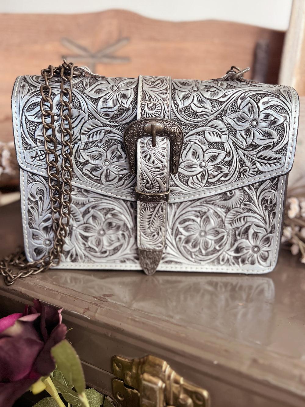 Darling Tooled Leather All-Around Belt Buckle Bag - 3 Colors Product Image