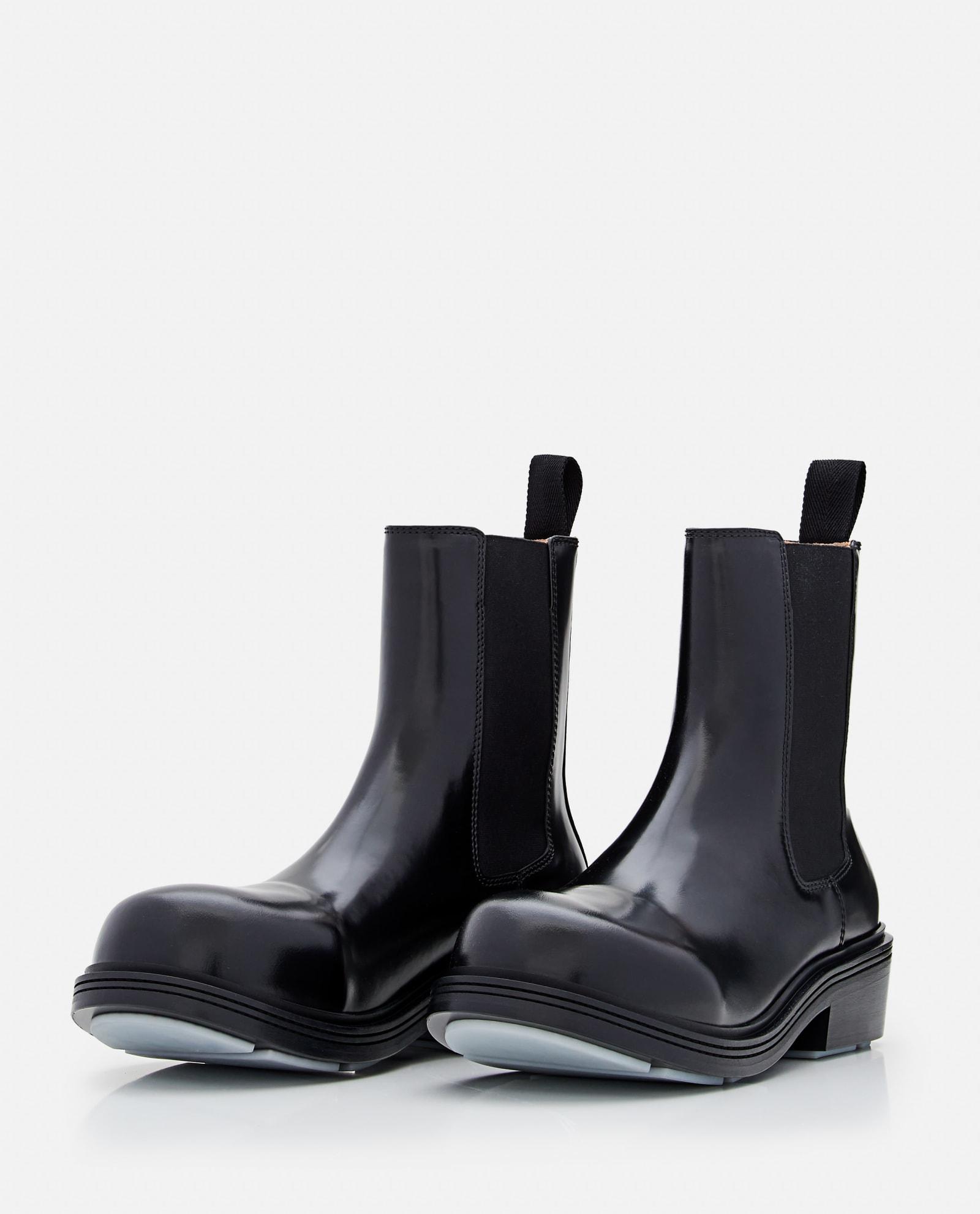 BOTTEGA VENETA Black Leather Ankle Boots Product Image