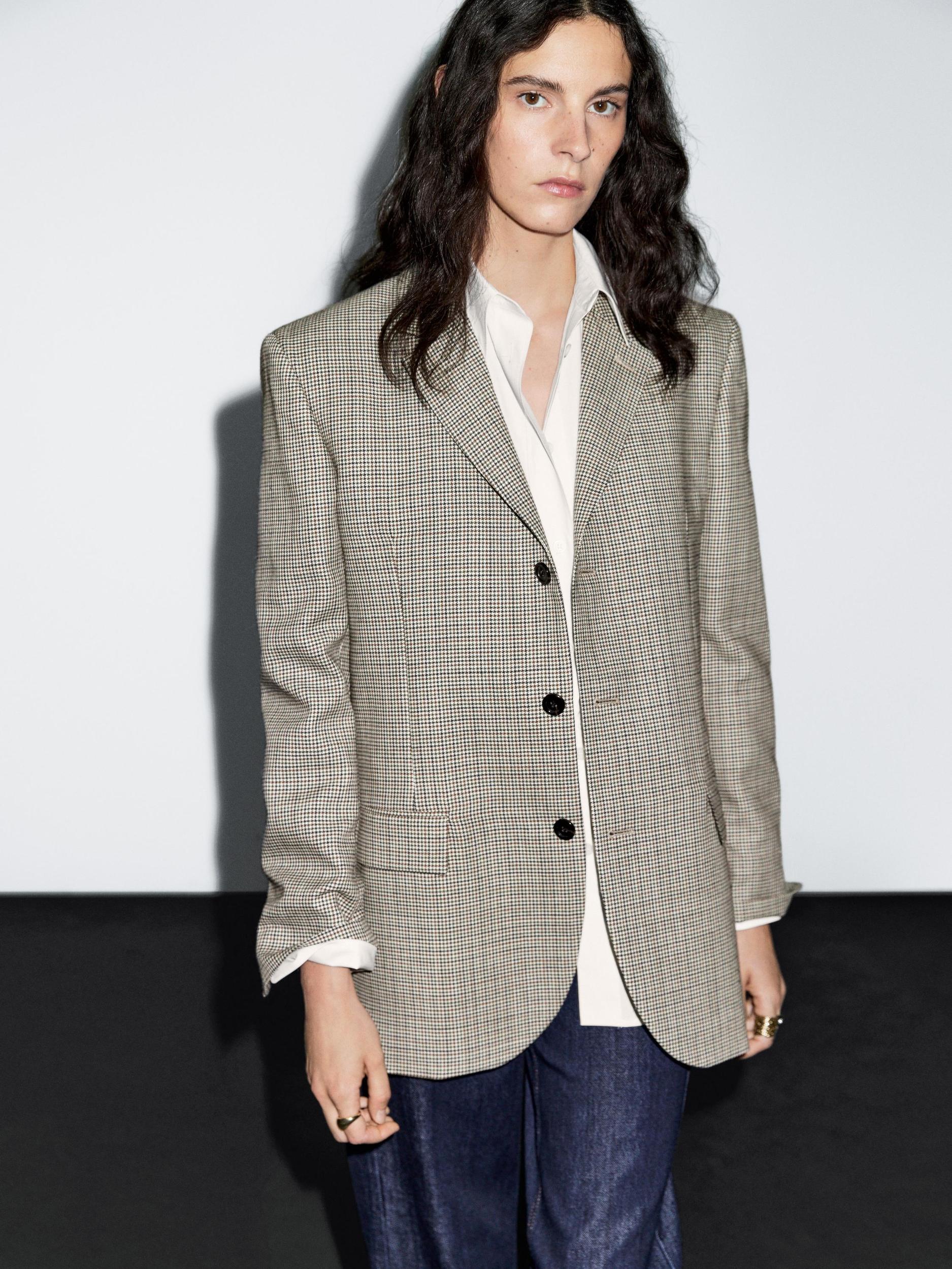 100% wool houndstooth blazer Product Image