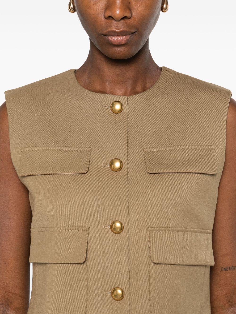 button-fastening pocketed waistcoat Product Image